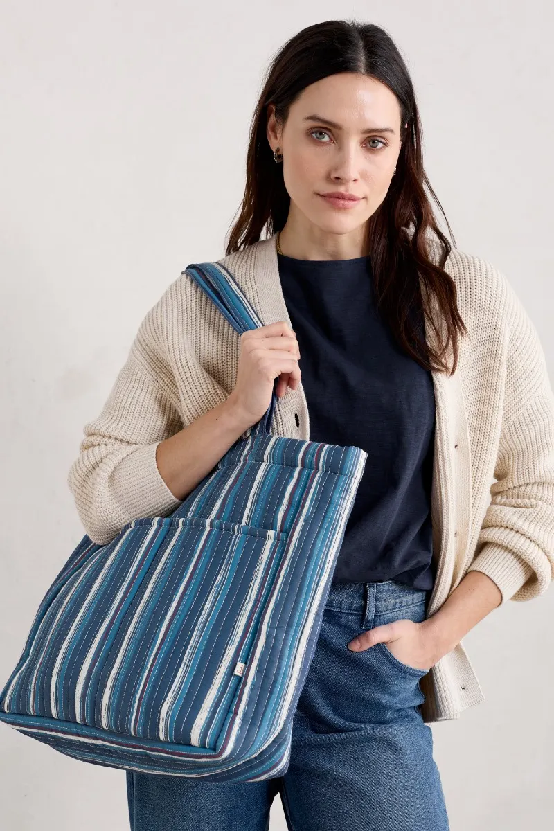 Singing Water Quilted Tote Bag