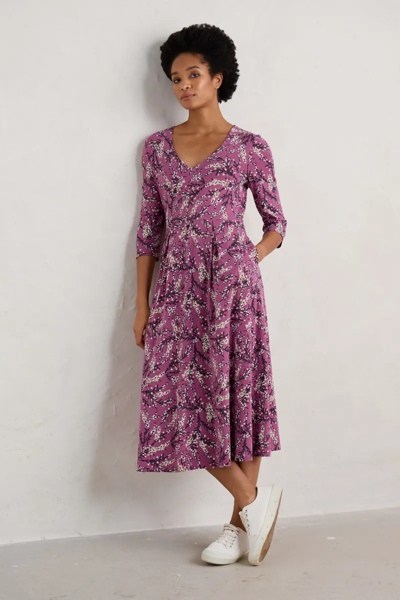 Helena V-Neck Jersey Midi Dress (GOTS)