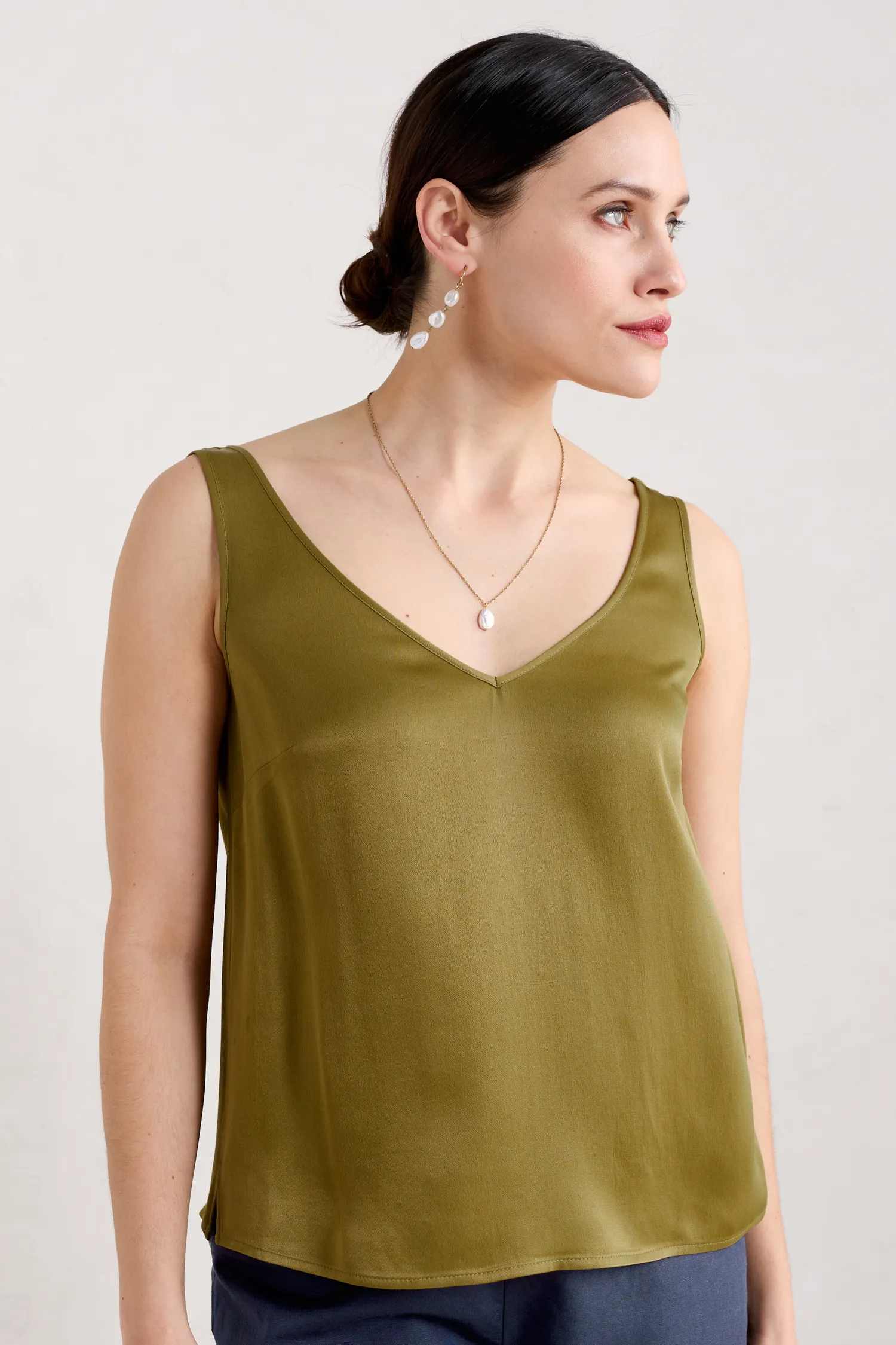 Wilder V-Neck Satin Vest