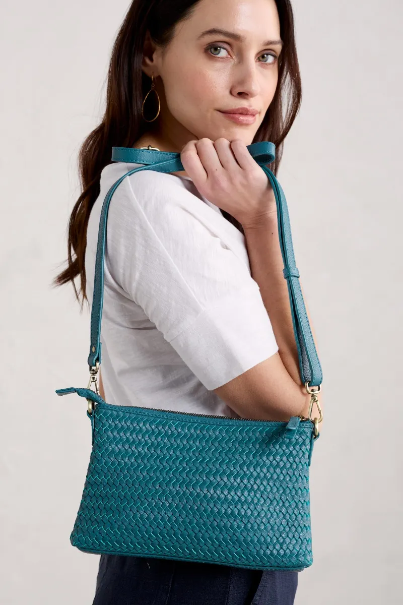 Crenvor Woven Leather Cross Body Bag