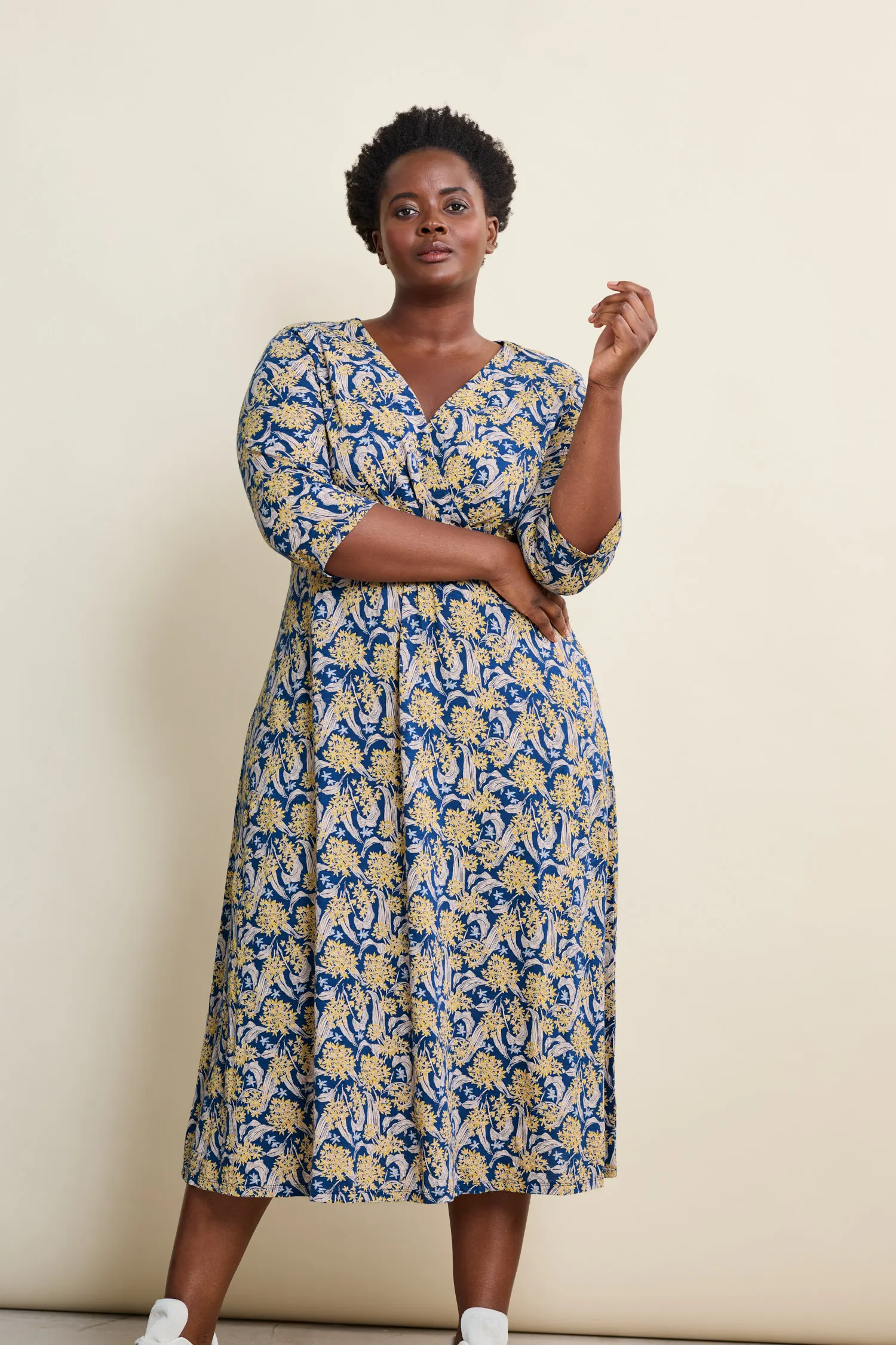 Chapelle 3/4 Sleeve Jersey Dress (GOTS)