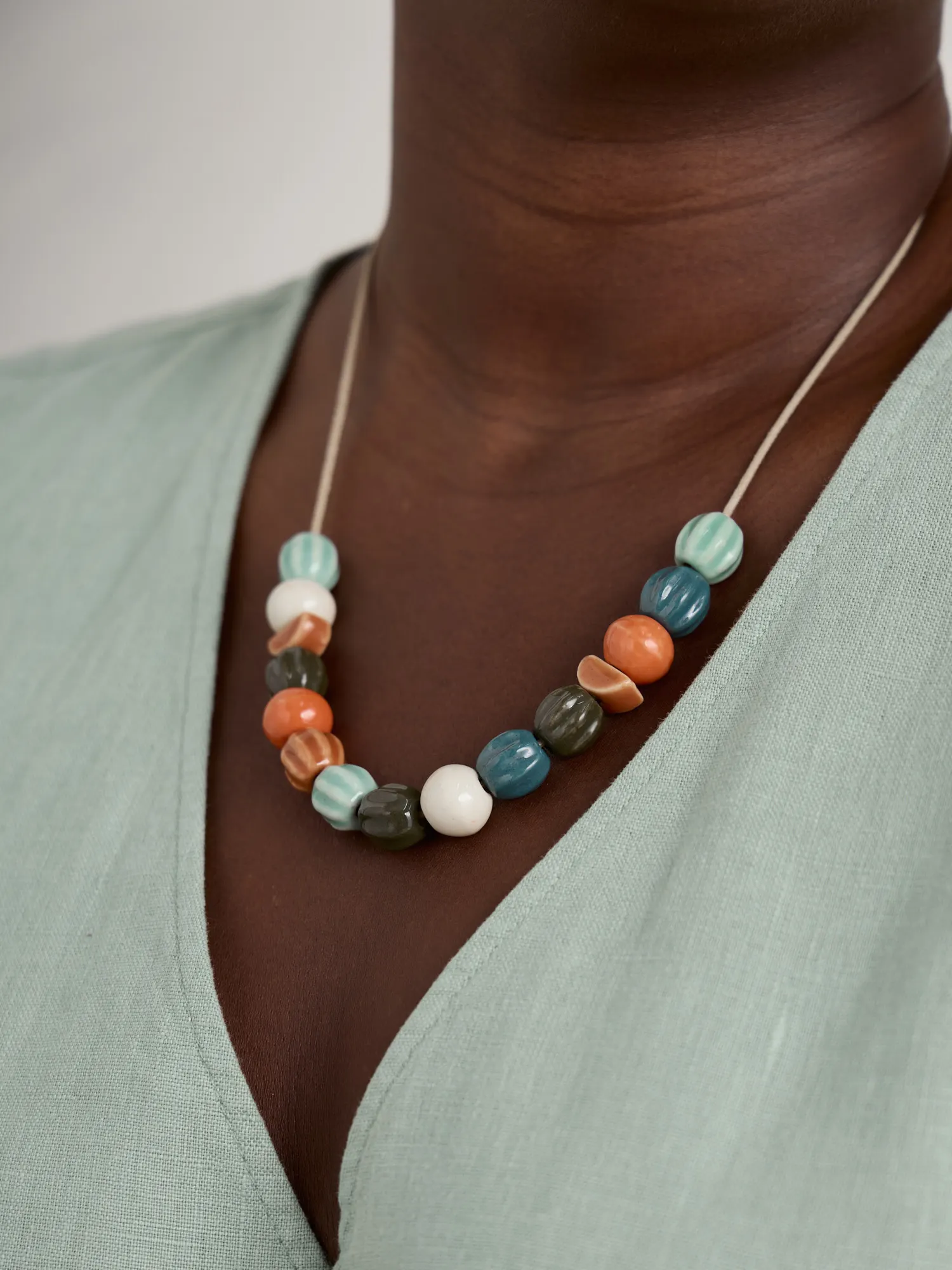 Conifer Ceramic Bead Necklace