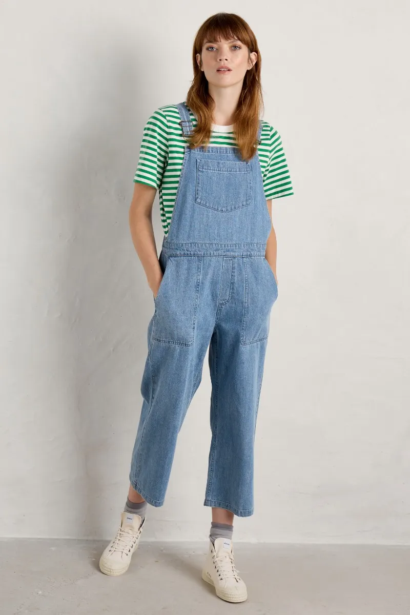 Porthallow Cove Wide Leg Denim Dungaree