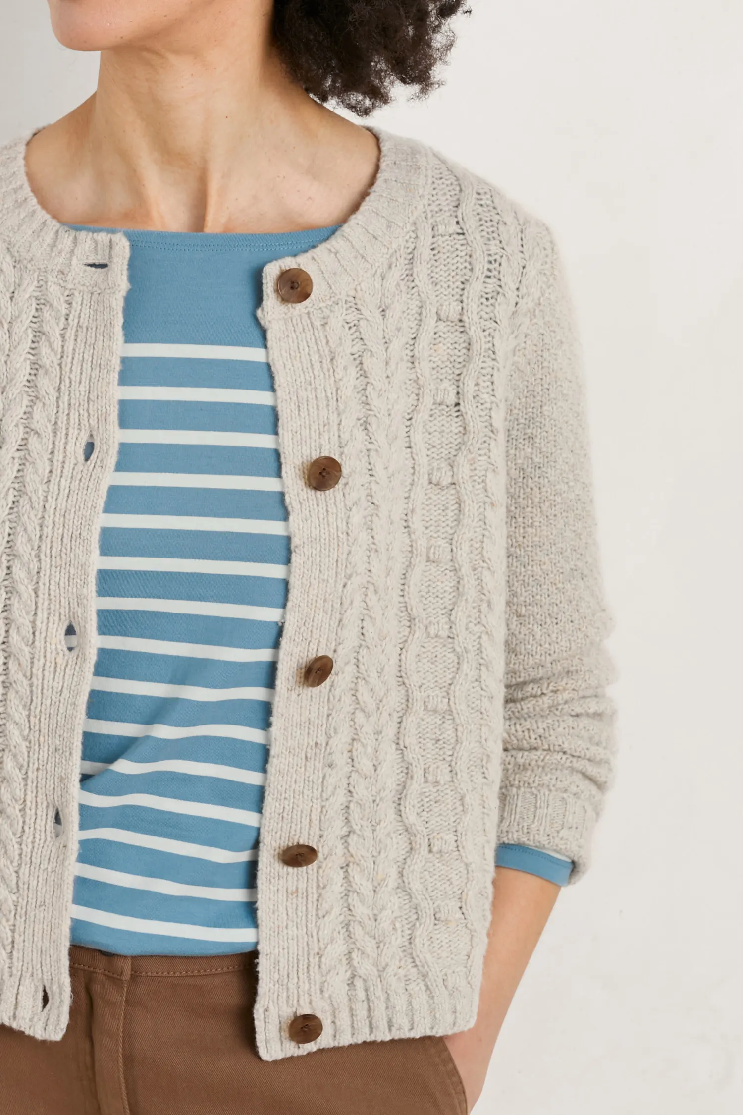 Tressa Merino Blend Cable Knit Cardigan