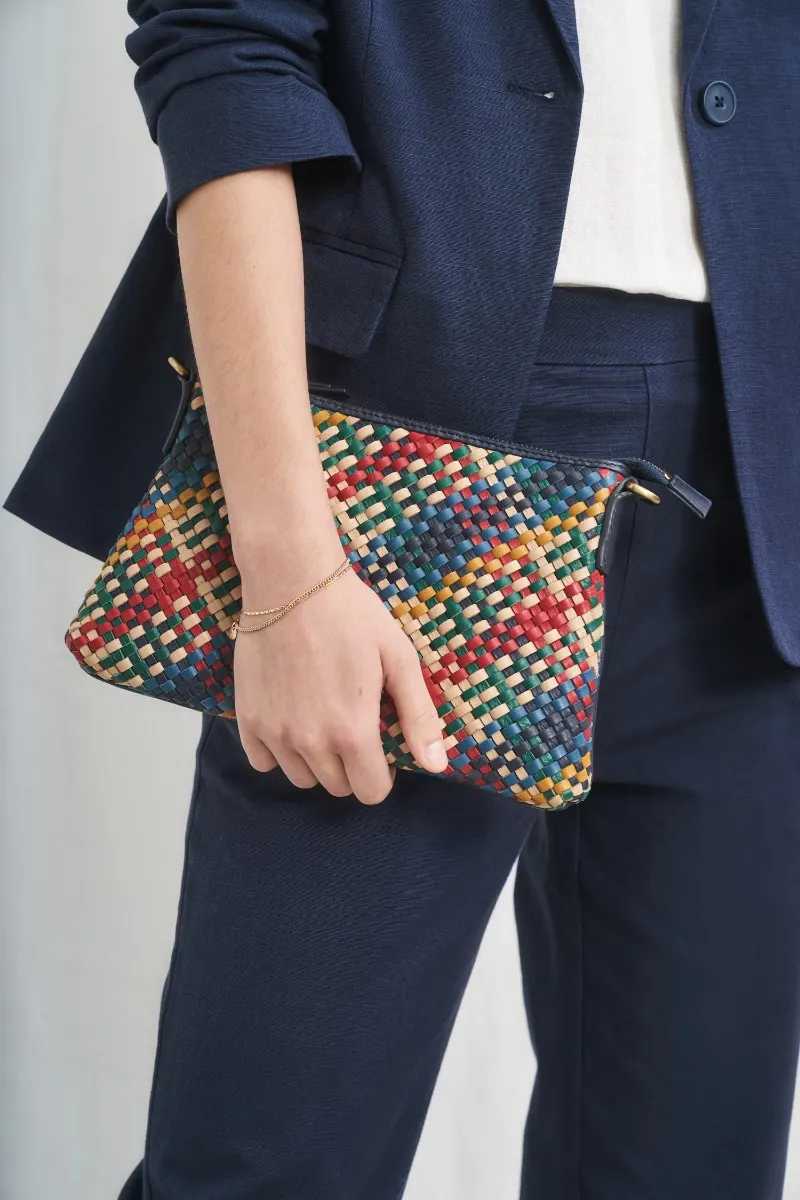 Crenvor Woven Leather Cross Body Bag
