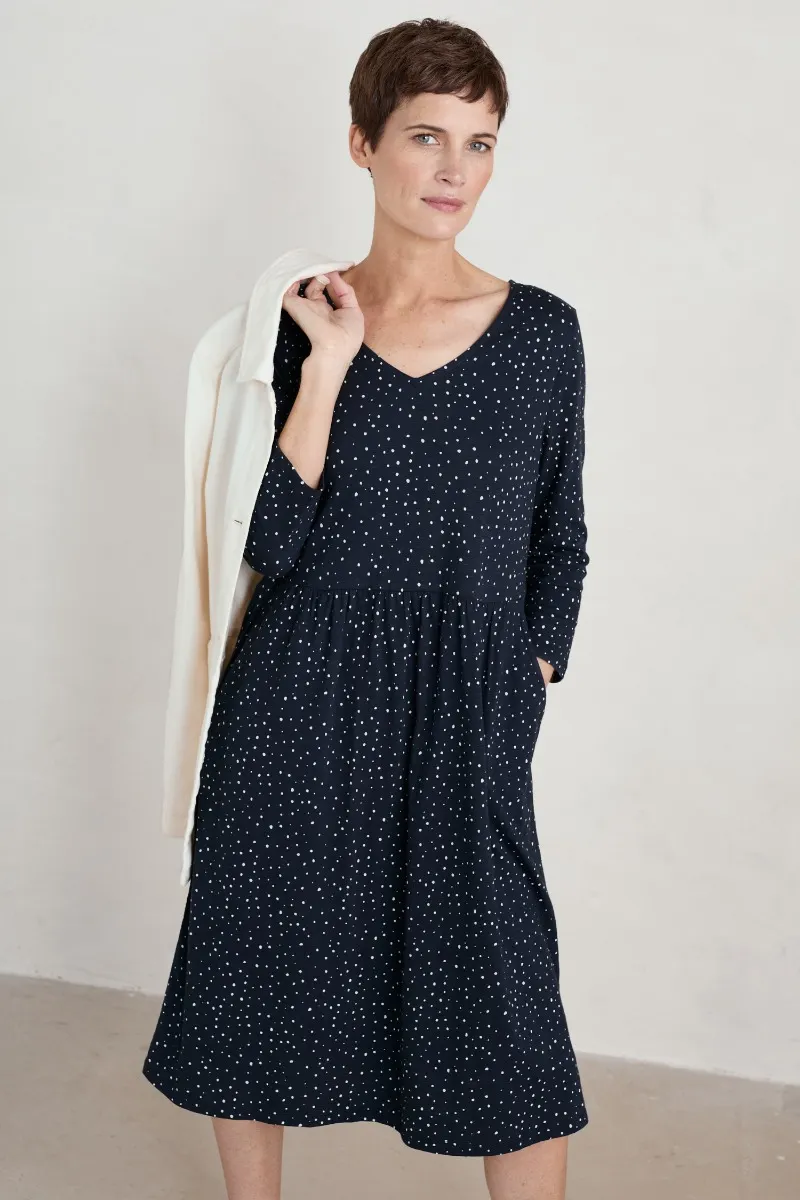 Brush Drawing 3/4 Sleeve Dress