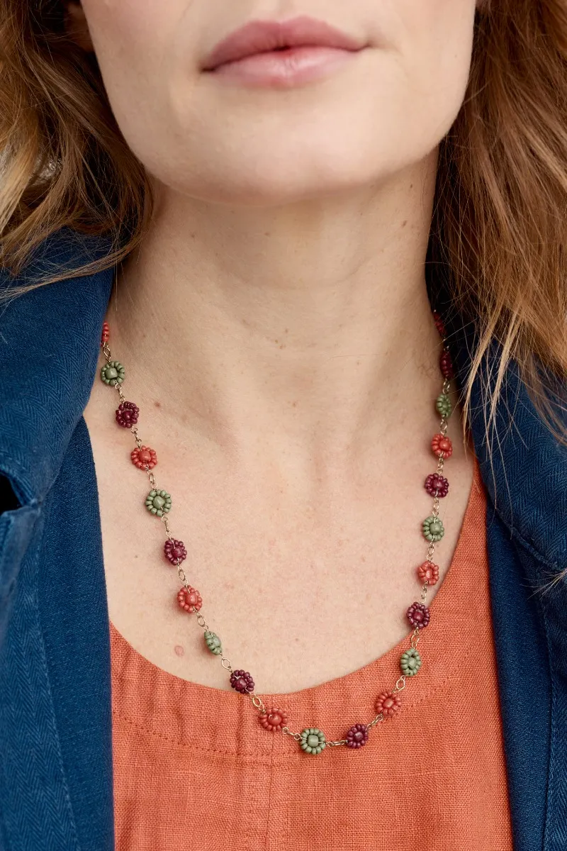 Polyantha Floral Bead Necklace