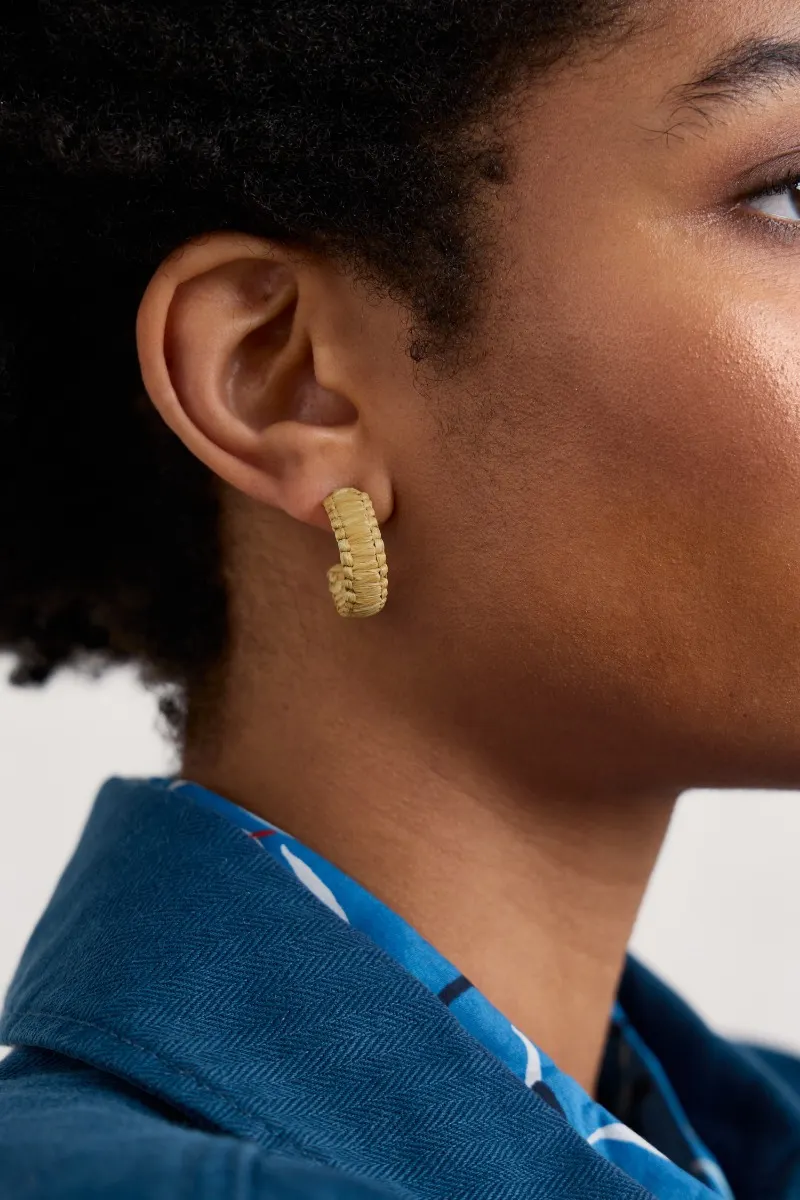 Petrel Hoop Raffia Hoop Earrings
