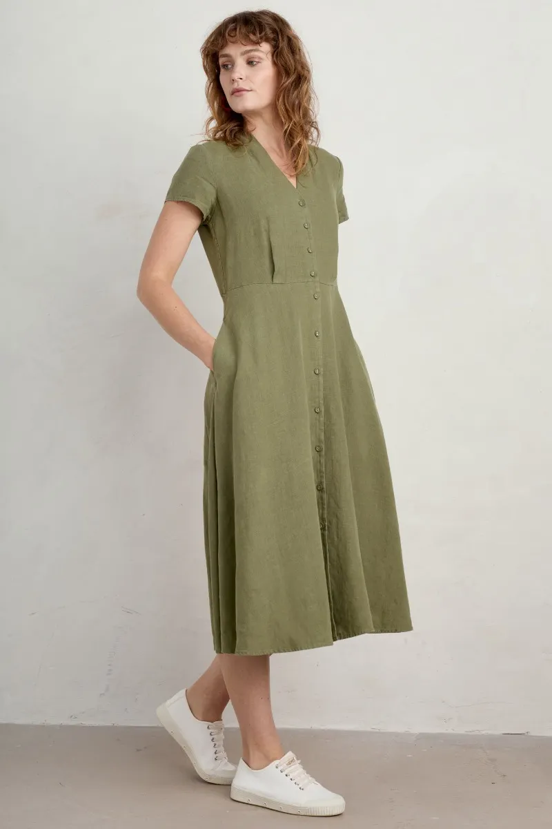 Carved Wood Midi Dress