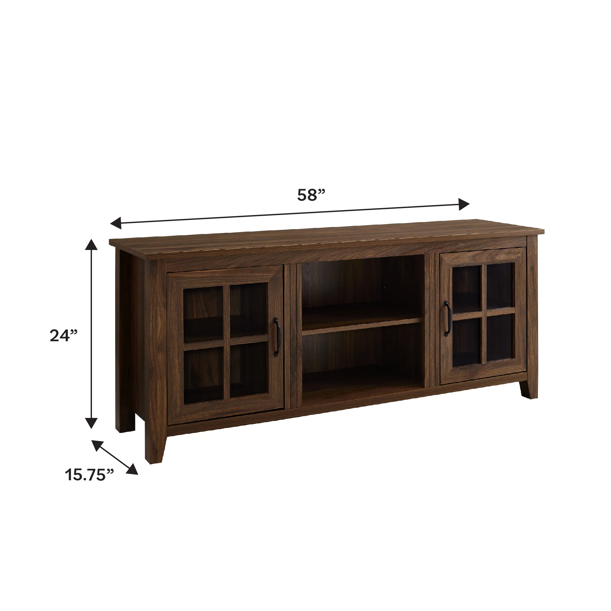 58 Glass Door TV Console