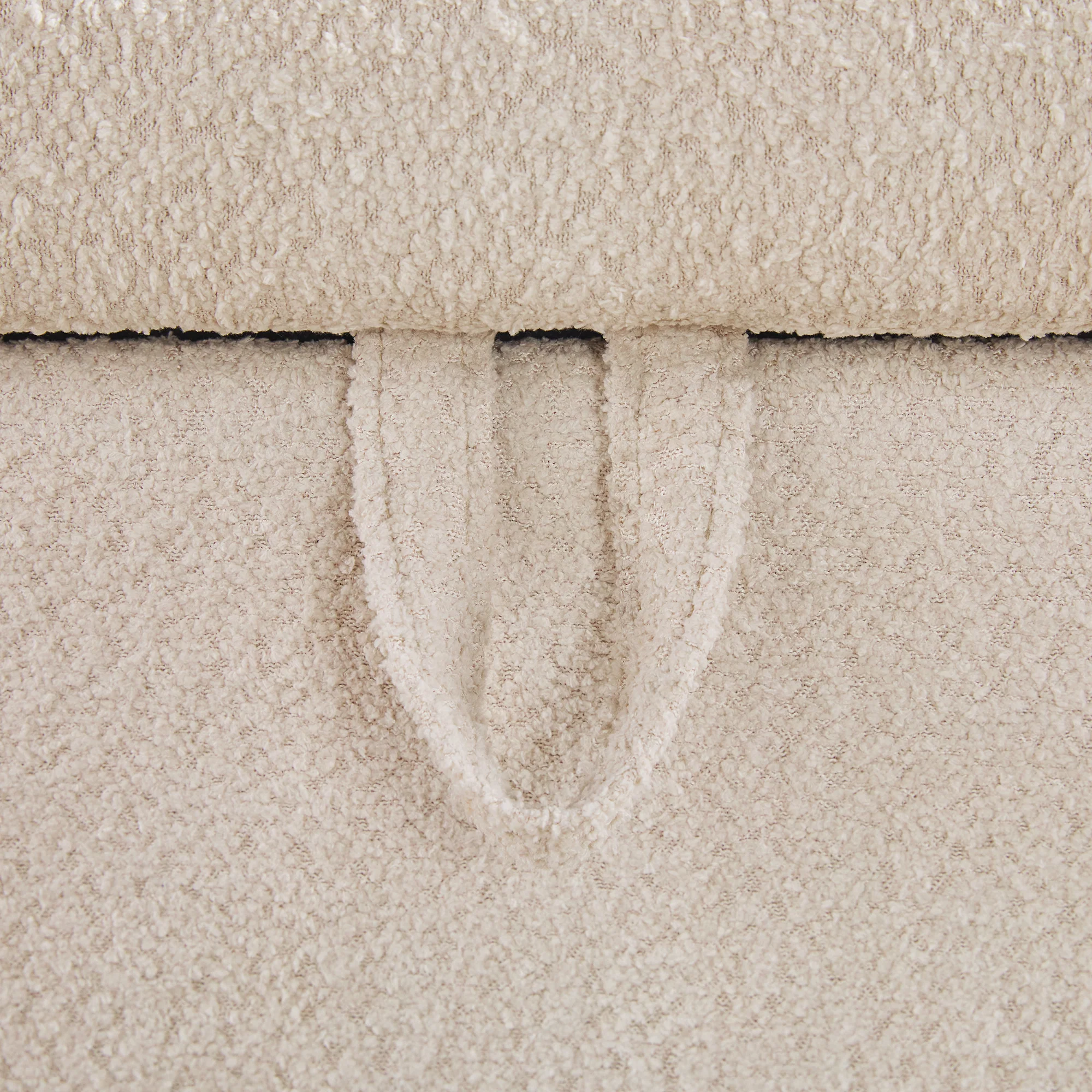 Chantelle Modern Curved Boucle Upholstered Bench with Storage