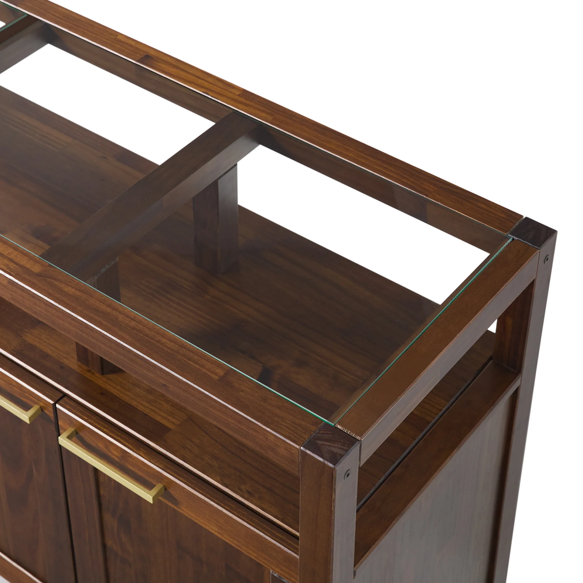 Isla Modern TV Stand with Glass Top