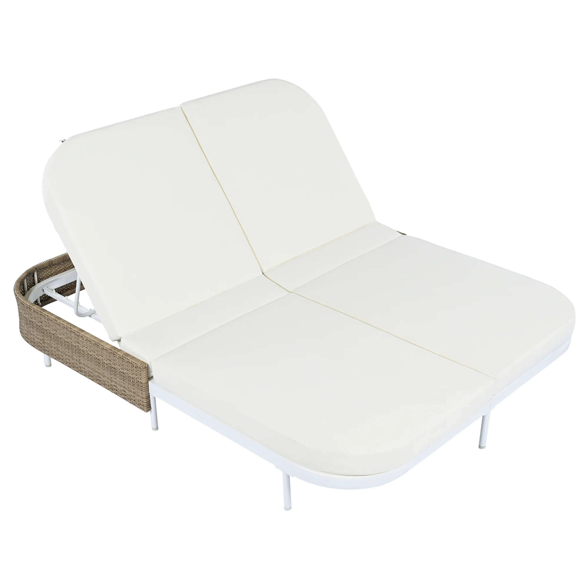 Walker Edison | Minimalist Outdoor Patio Rattan Adjustable Daybed