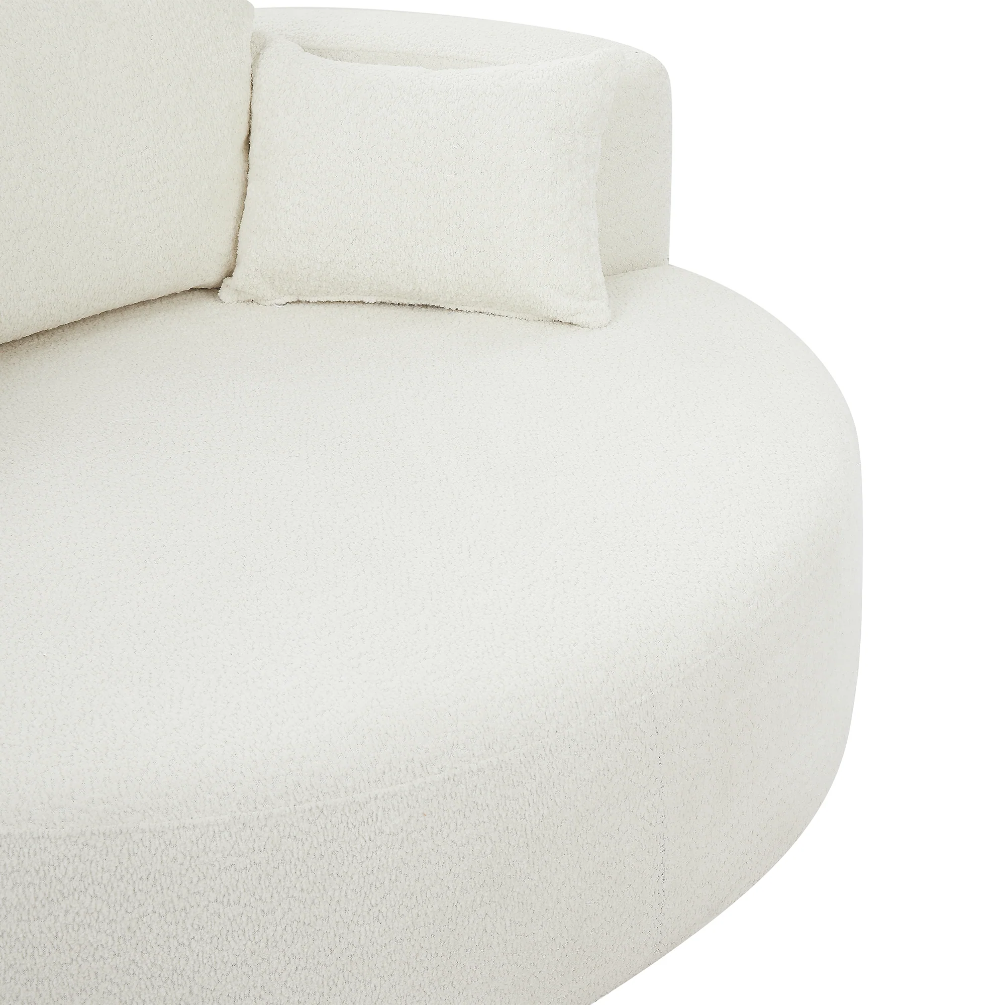 Walker Edison | 360° Swivel Accent Round Sofa Chair with Pillows