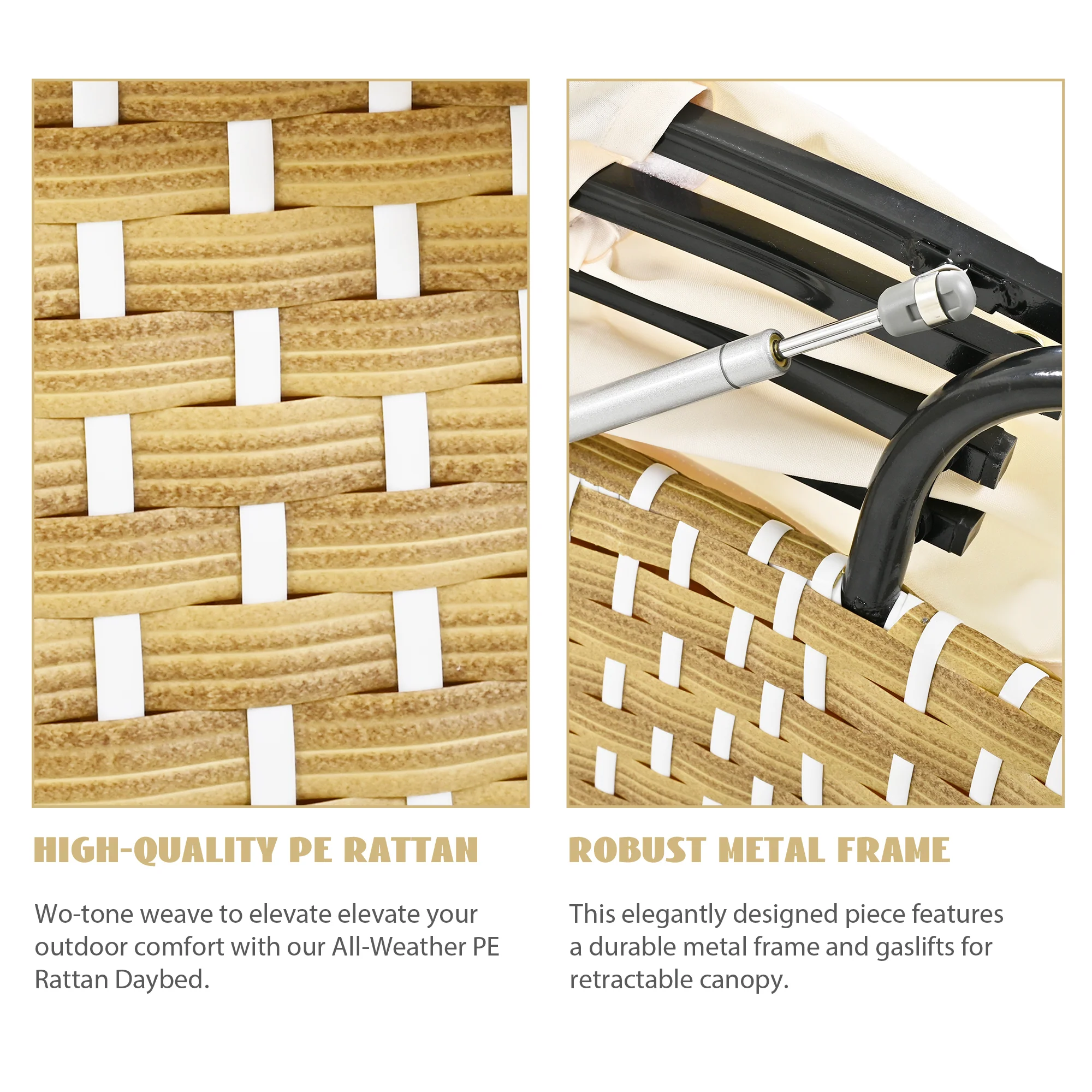 Walker Edison | Outdoor Round Modular Sunbed Sofa Set