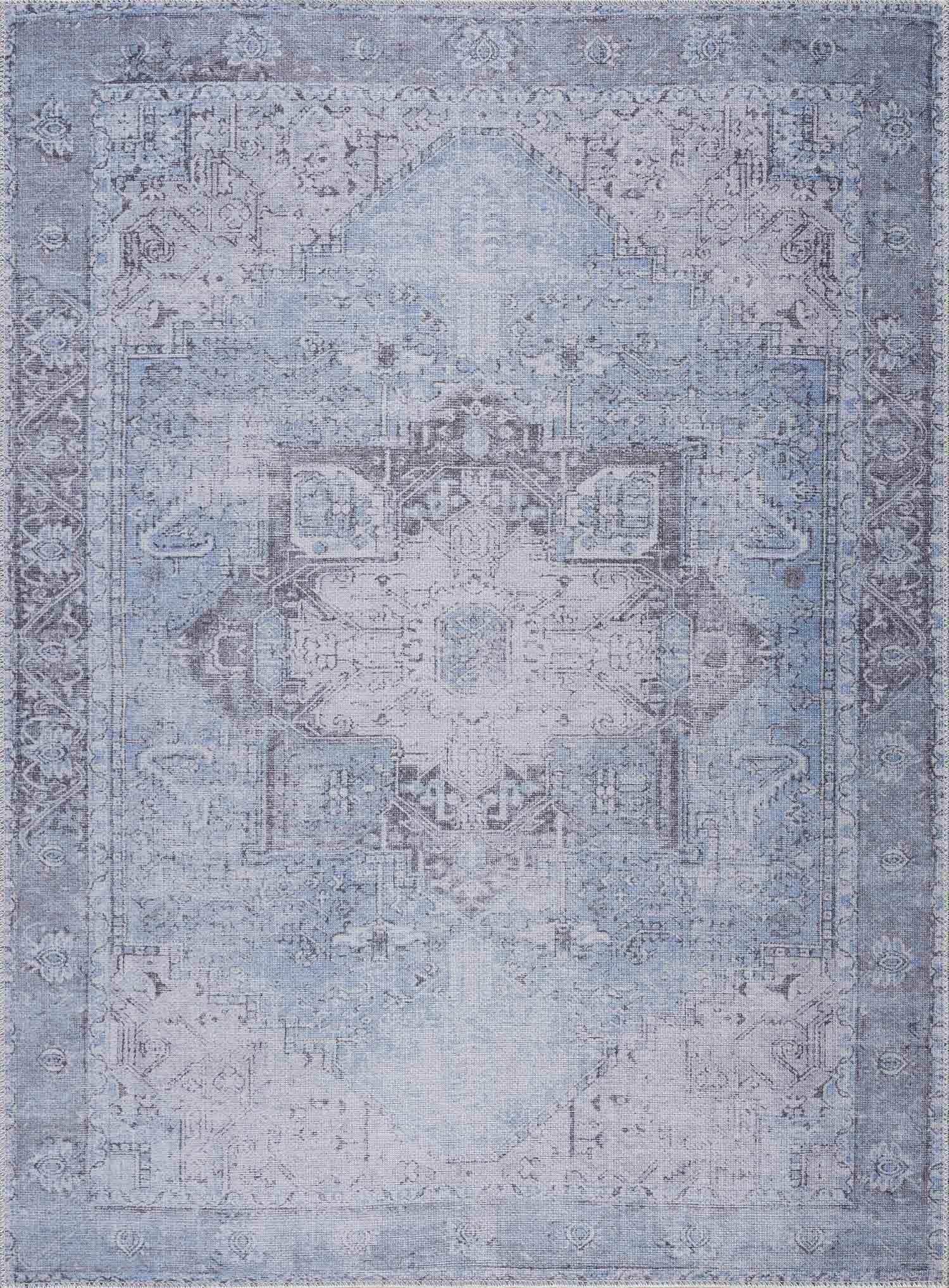 Boutique Rugs - Aqua Rosman Washable Runner & Area Rug