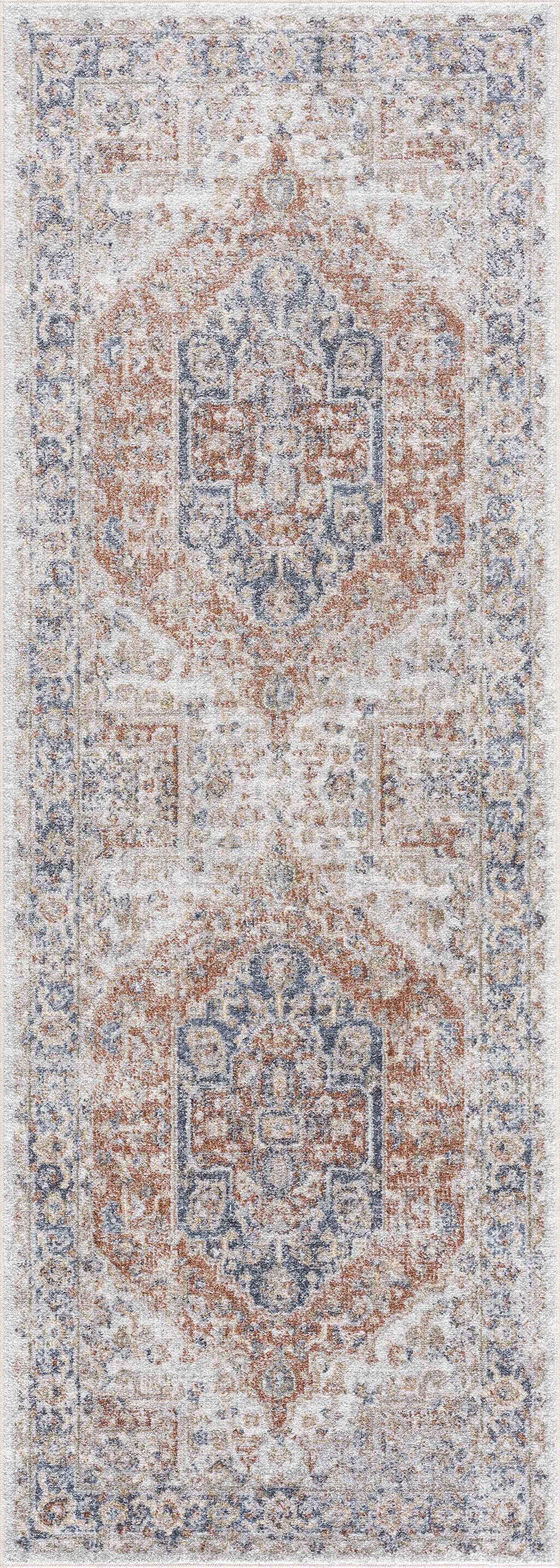 Boutique Rugs - Akram Gray & Orange Washable Area Rug