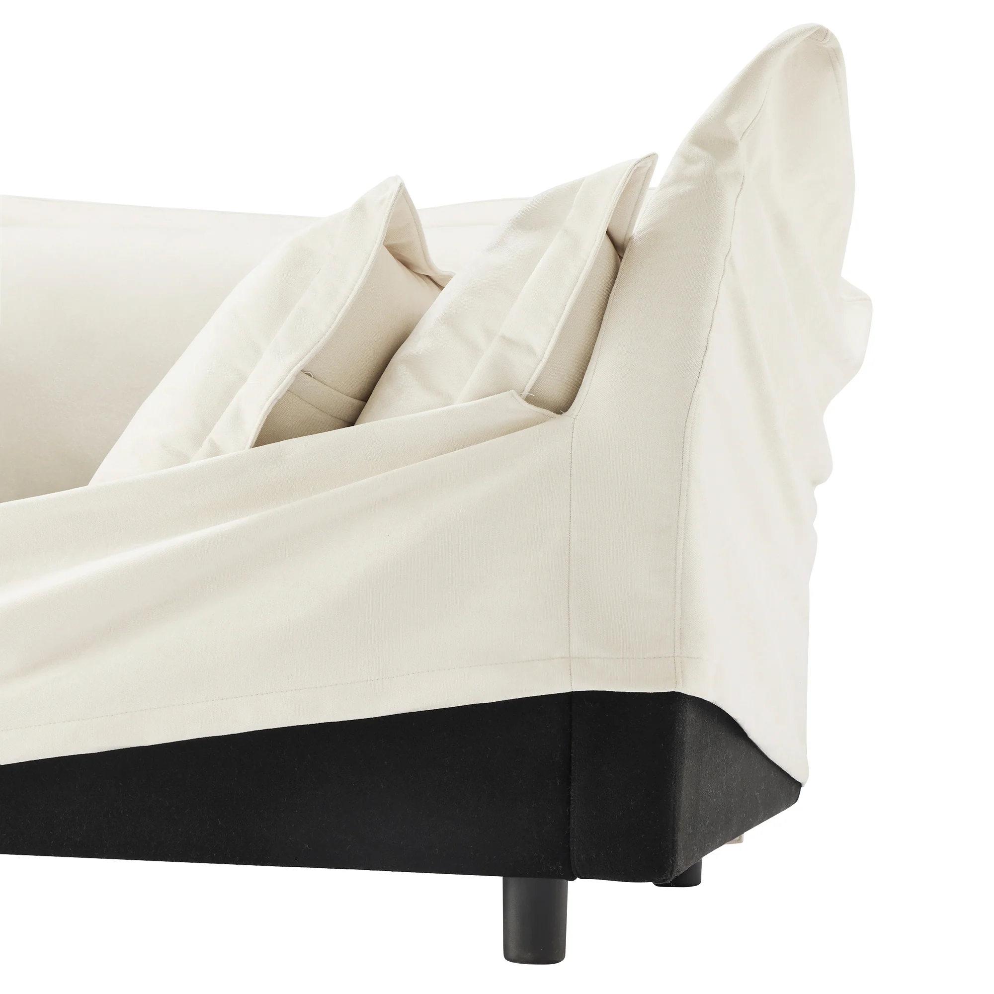 Walker Edison | Removable Slipcovered Accent Chair with Ottoman