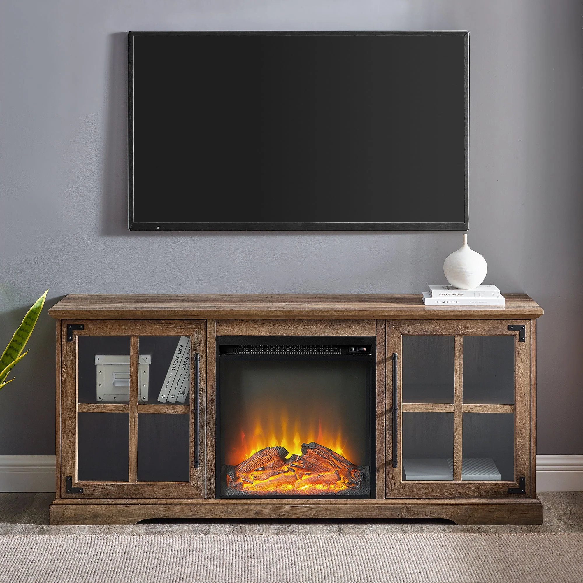 Abigail 60 2 Door Fireplace Console