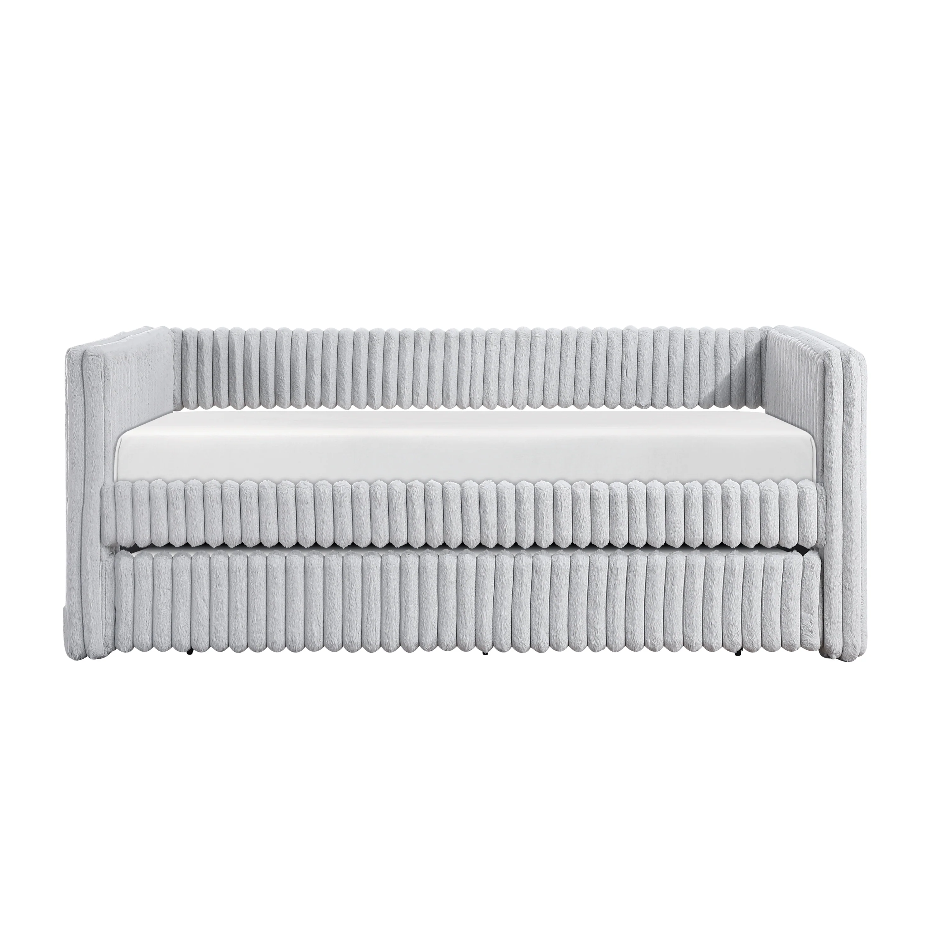 Walker Edison | Upholstered Corduroy Daybed with Trundle