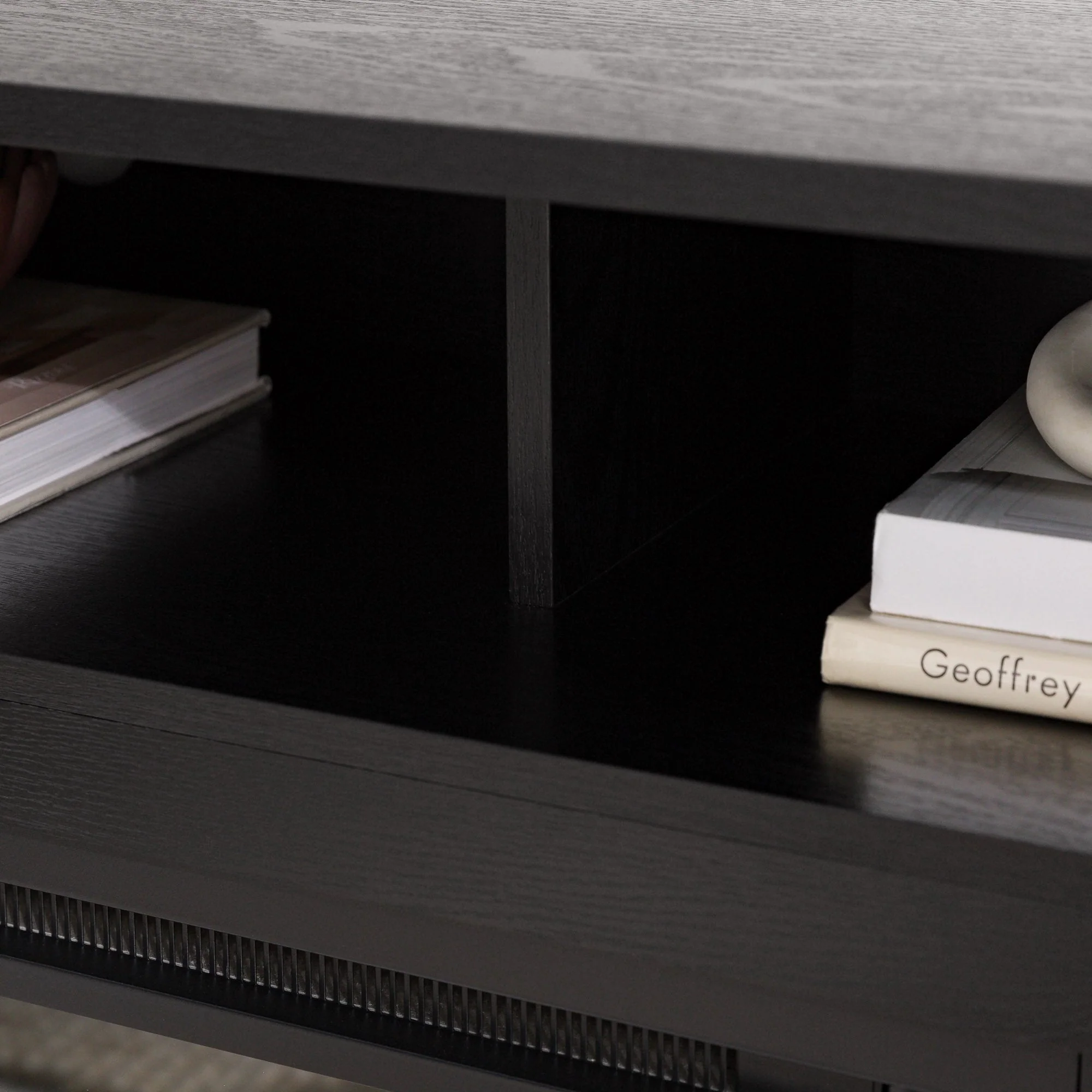 Wasatch 58 Transitional Fireplace Glass Wood TV Stand