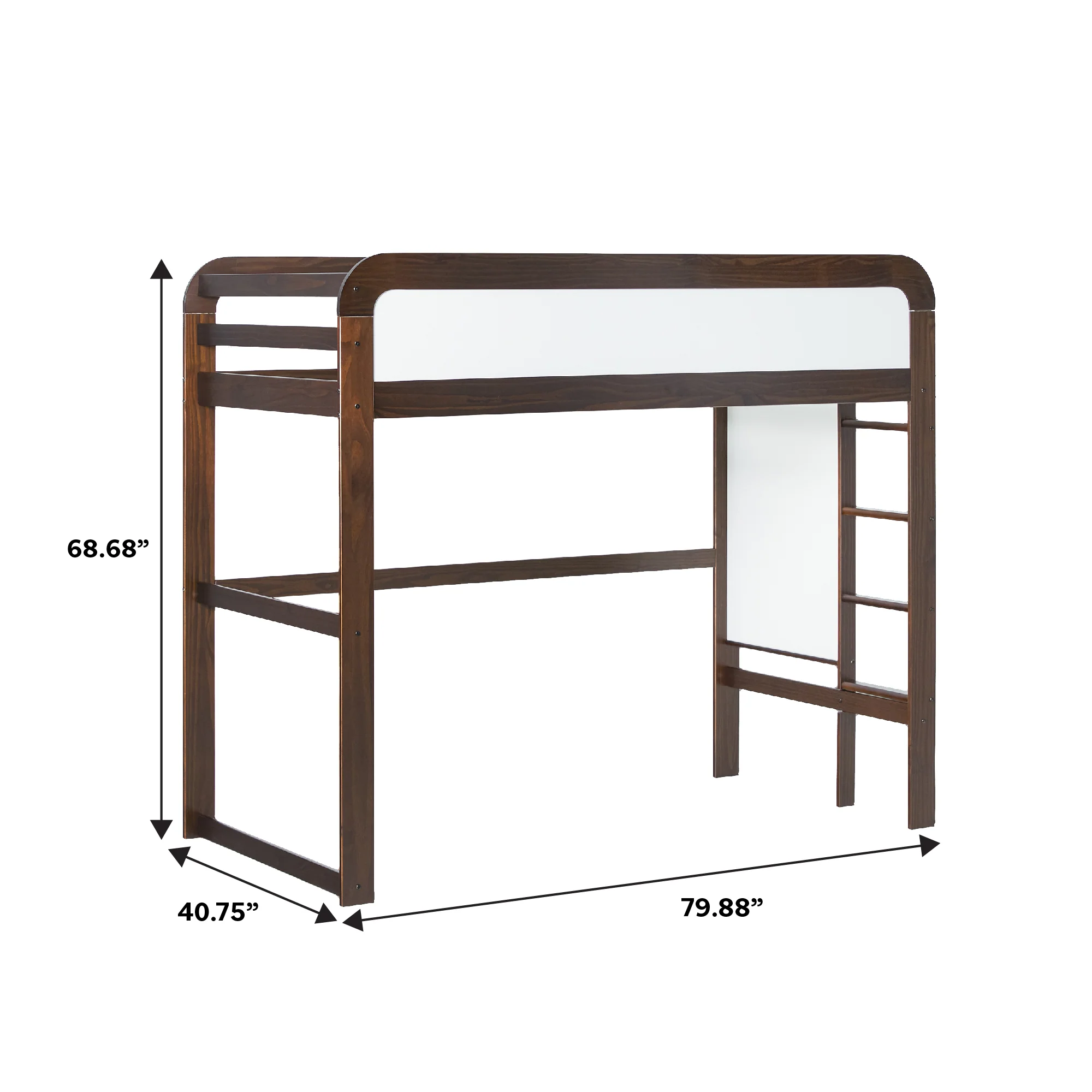 Adyn Contemporary Twin Loft Bunk Bed with Ladder