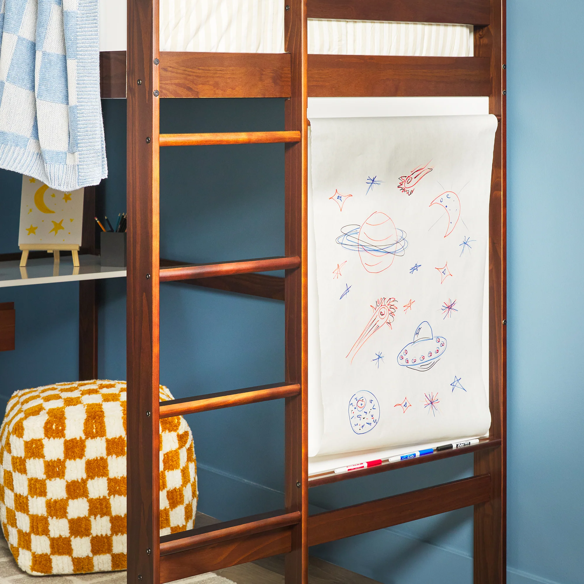 Adyn Contemporary Twin Loft Bunk Bed with Desk