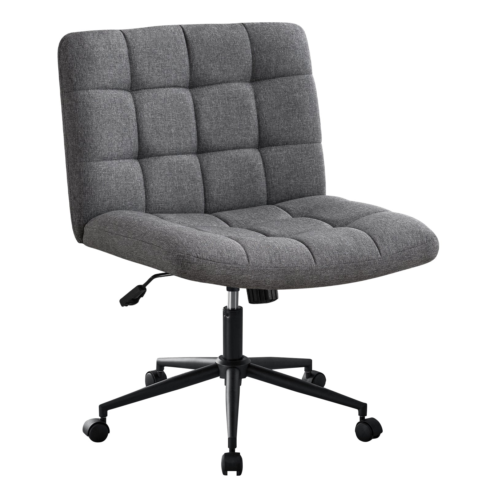 Walker Edison | Viral Wide Seat Linen Office Desk Chair with Wheels