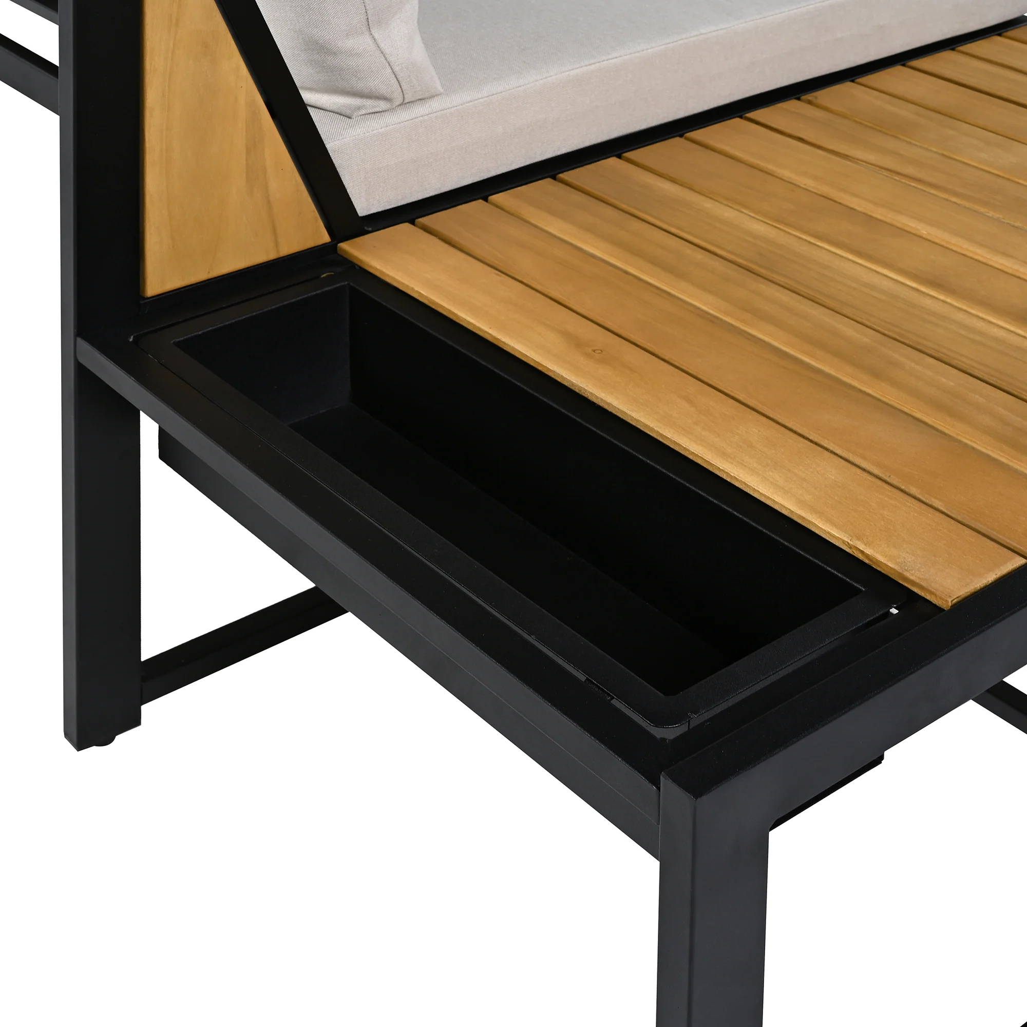 Walker Edison | 4 Pieces Outdoor Patio Sofa Sectional Set with Coffee and Side Tables