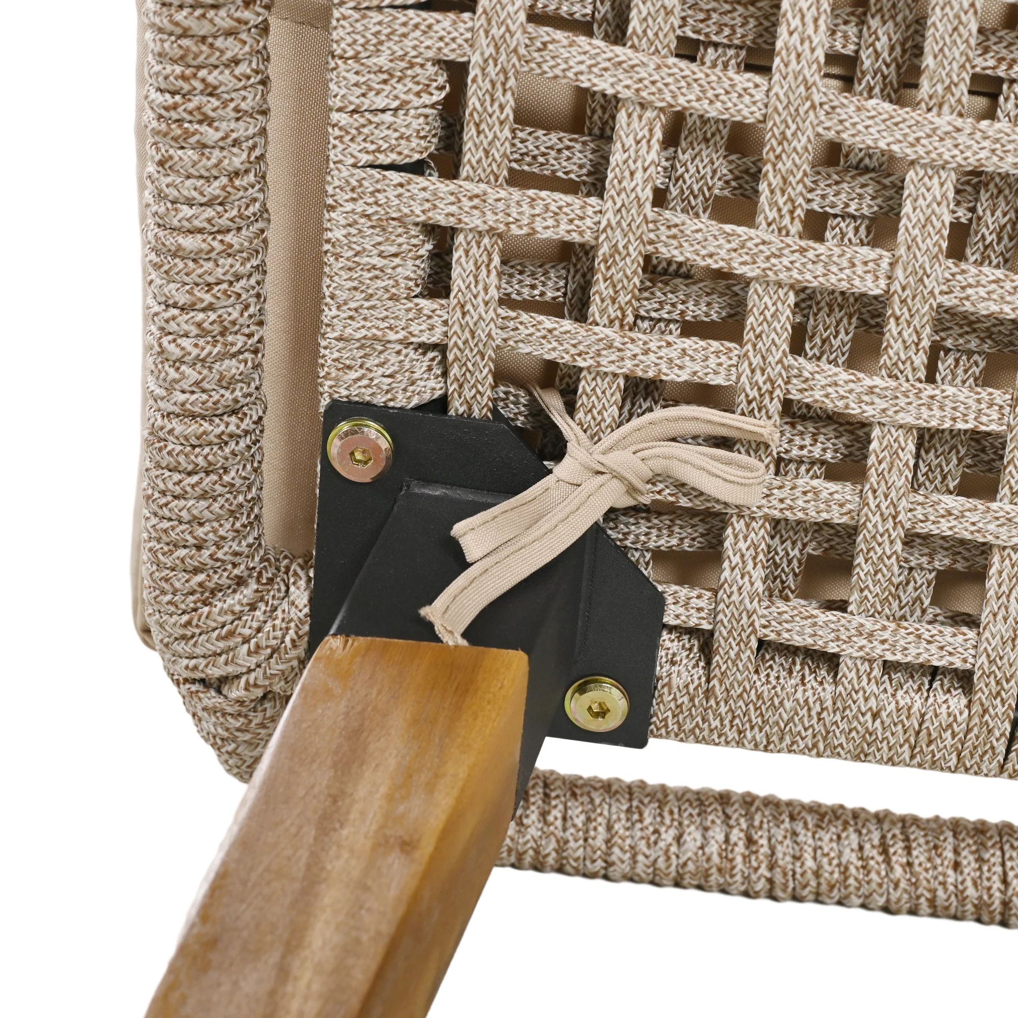 Walker Edison | 5 Piece Outdoor Patio Chat Set with Ottomans and Side Table