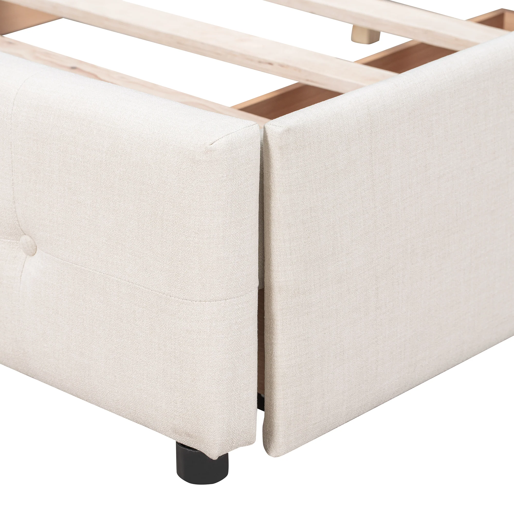 Walker Edison | Upholstered Queen Platform Bed with Storage