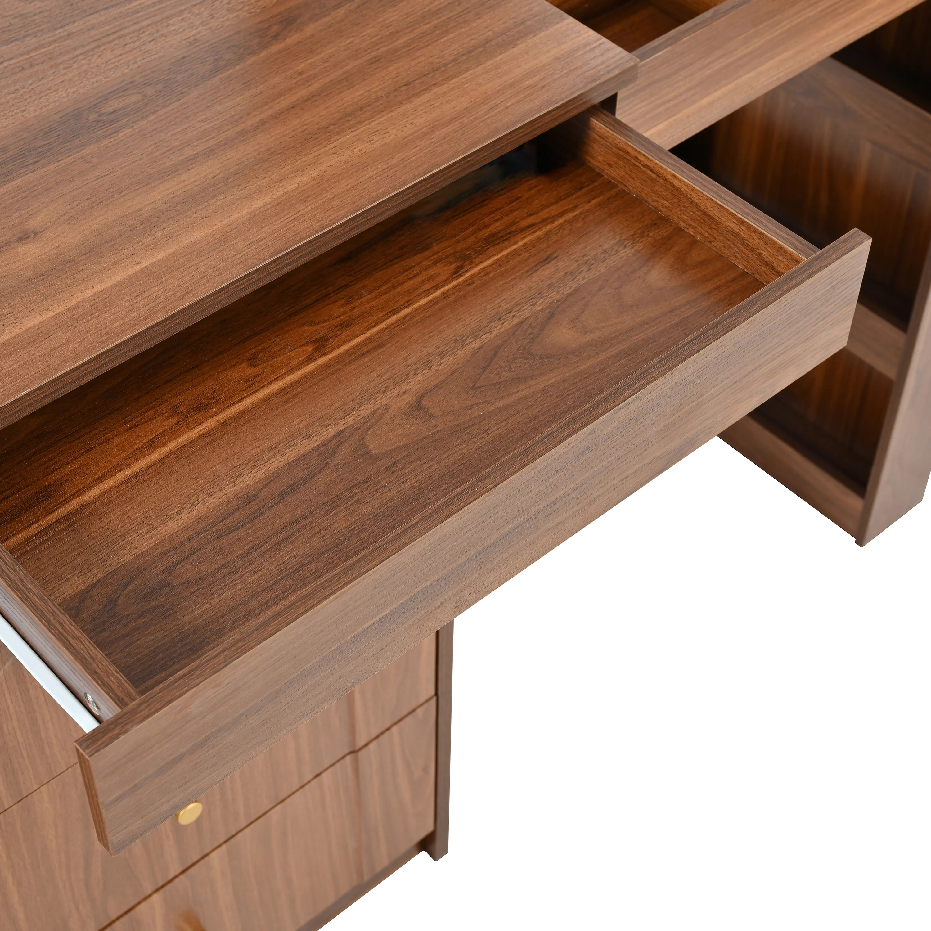 Walker Edison | Multi-Functional Vanity Desk/Dresser Set with Flip-Top Mirror and Lights