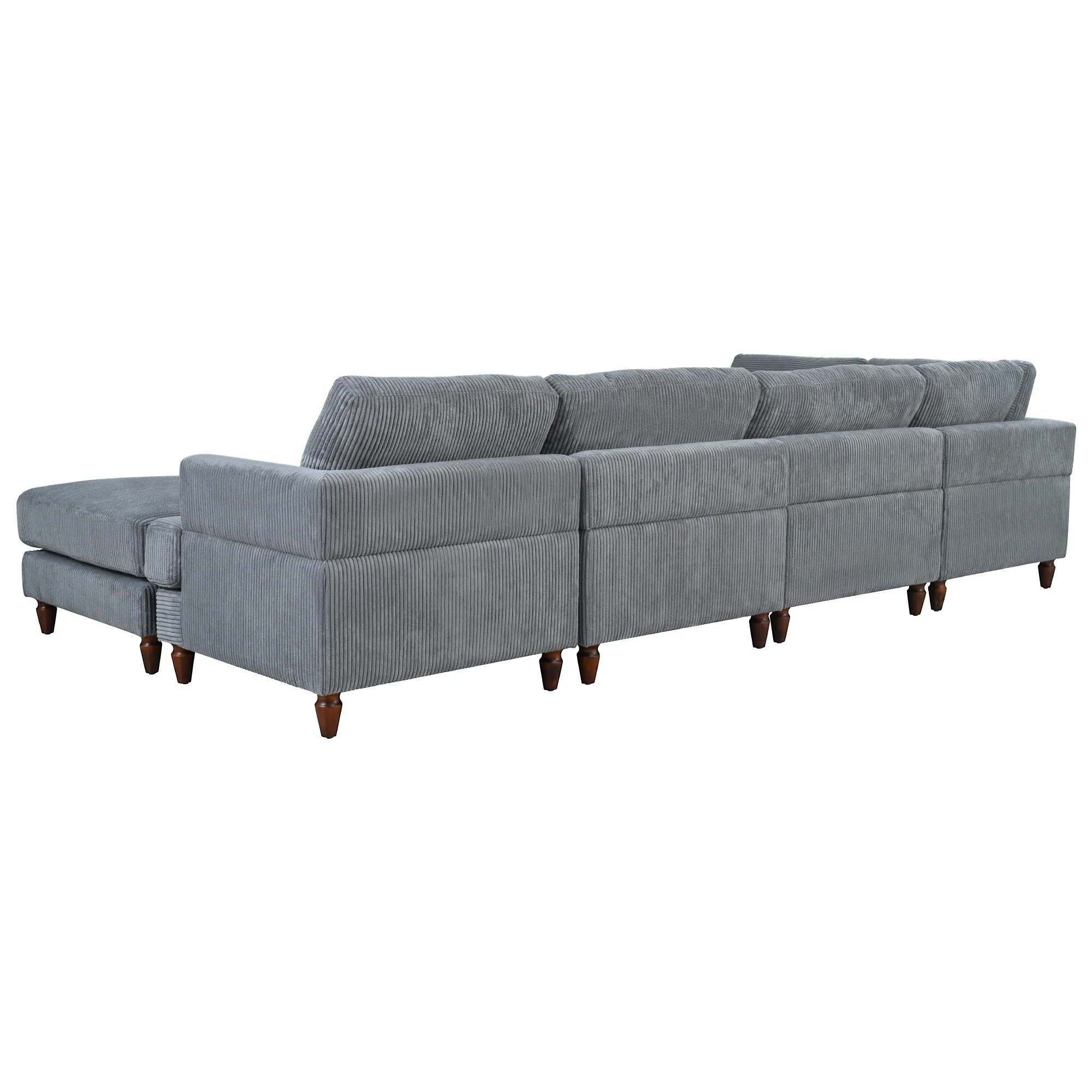 Walker Edison | Corduroy Modular Sectional Sofa with Ottoman