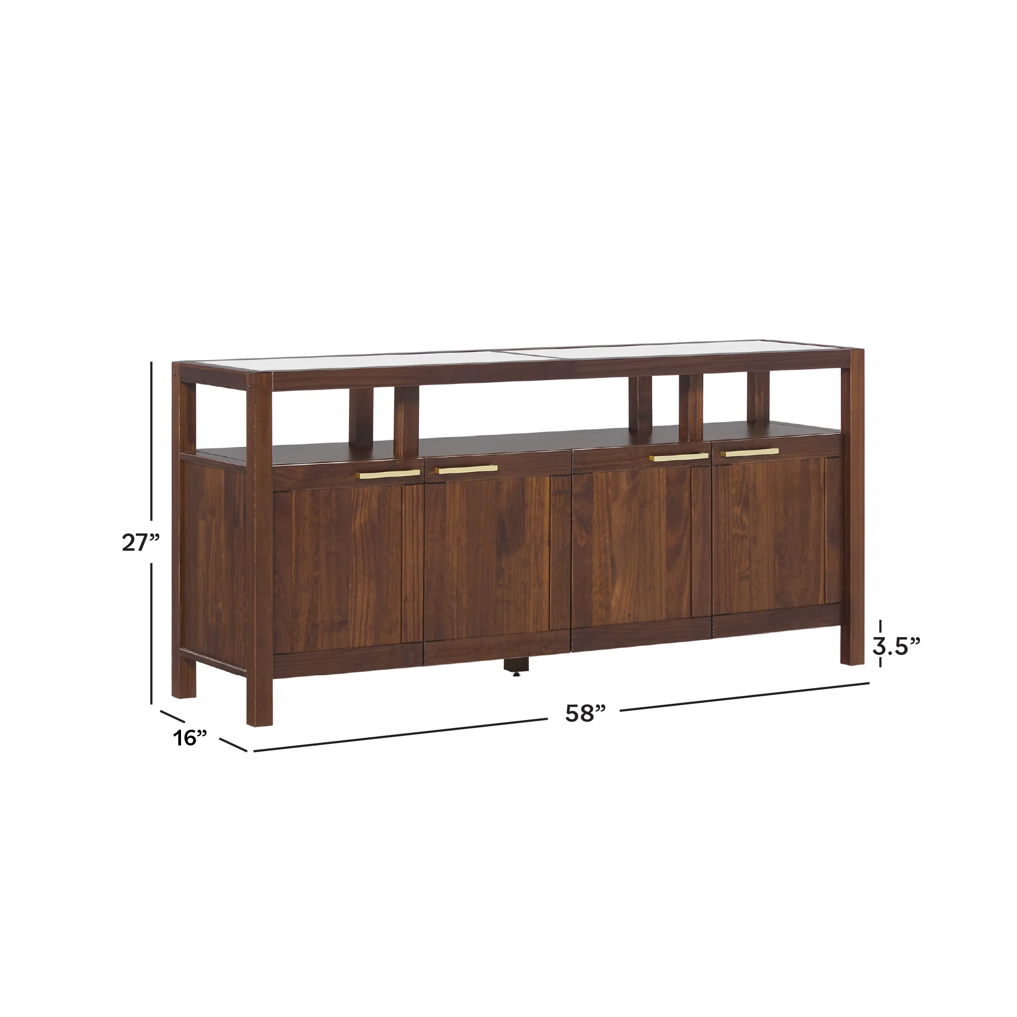Isla Modern TV Stand with Glass Top