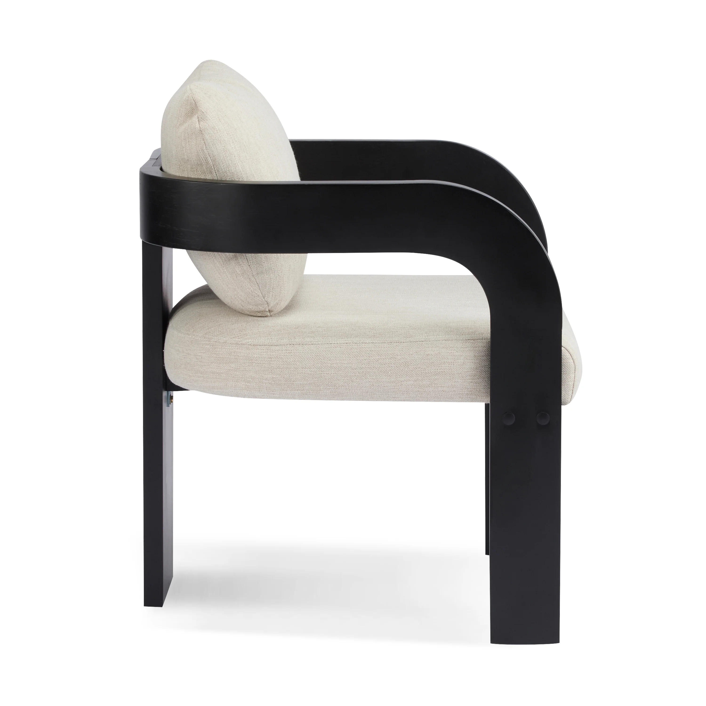 Black 2 Pack Dining Chairs with Pillow Back and Solid Wood Frame