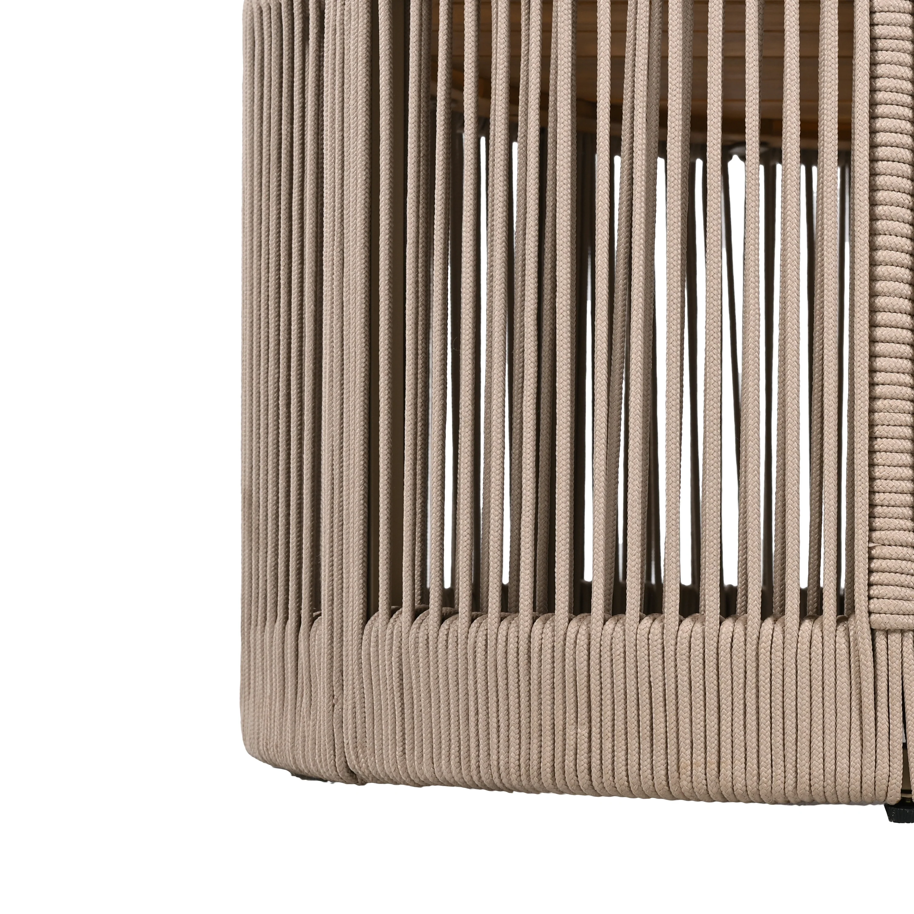 Walker Edison | Modern Woven Rope Design Coffee Table and Side Table Set of 2