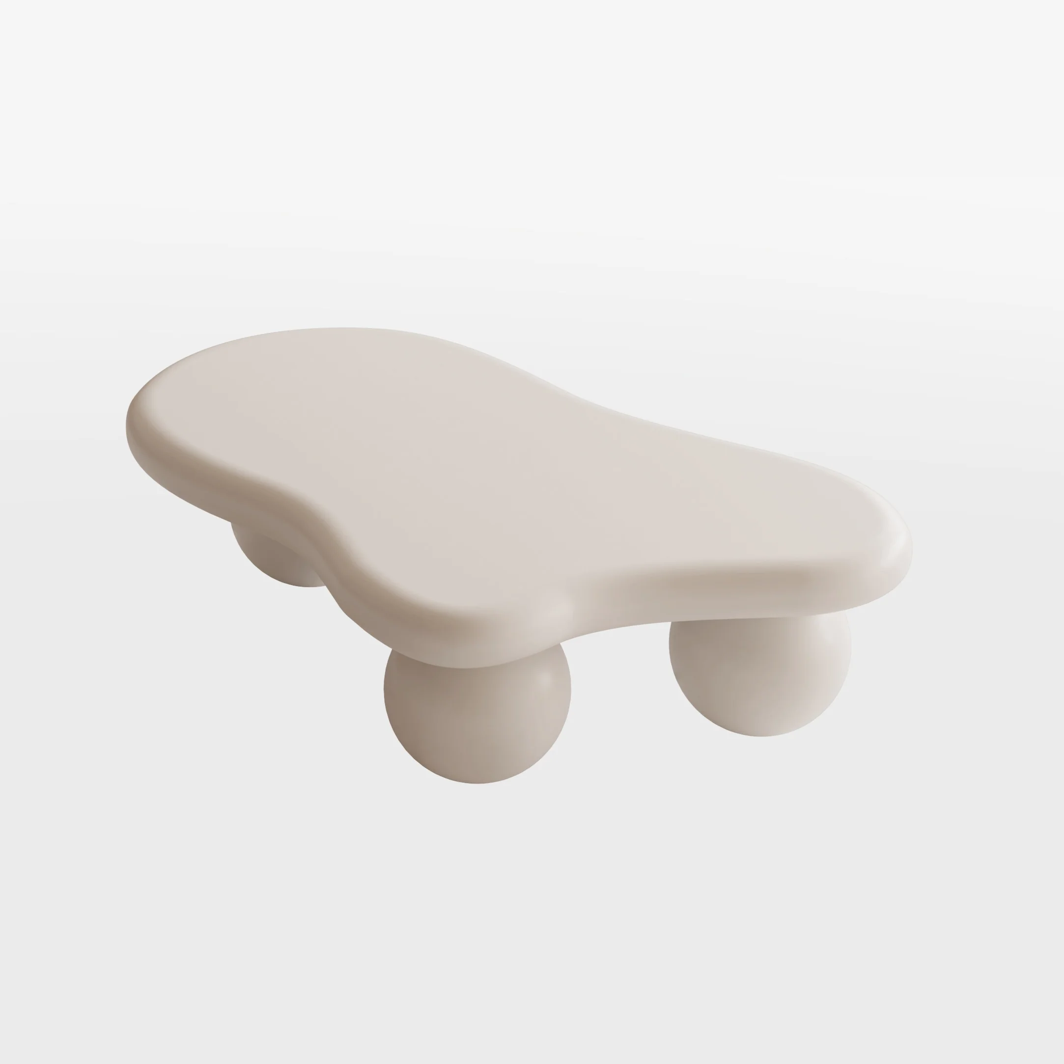 Walker Edison | Cloud Shaped Coffee Table with Ball Legs
