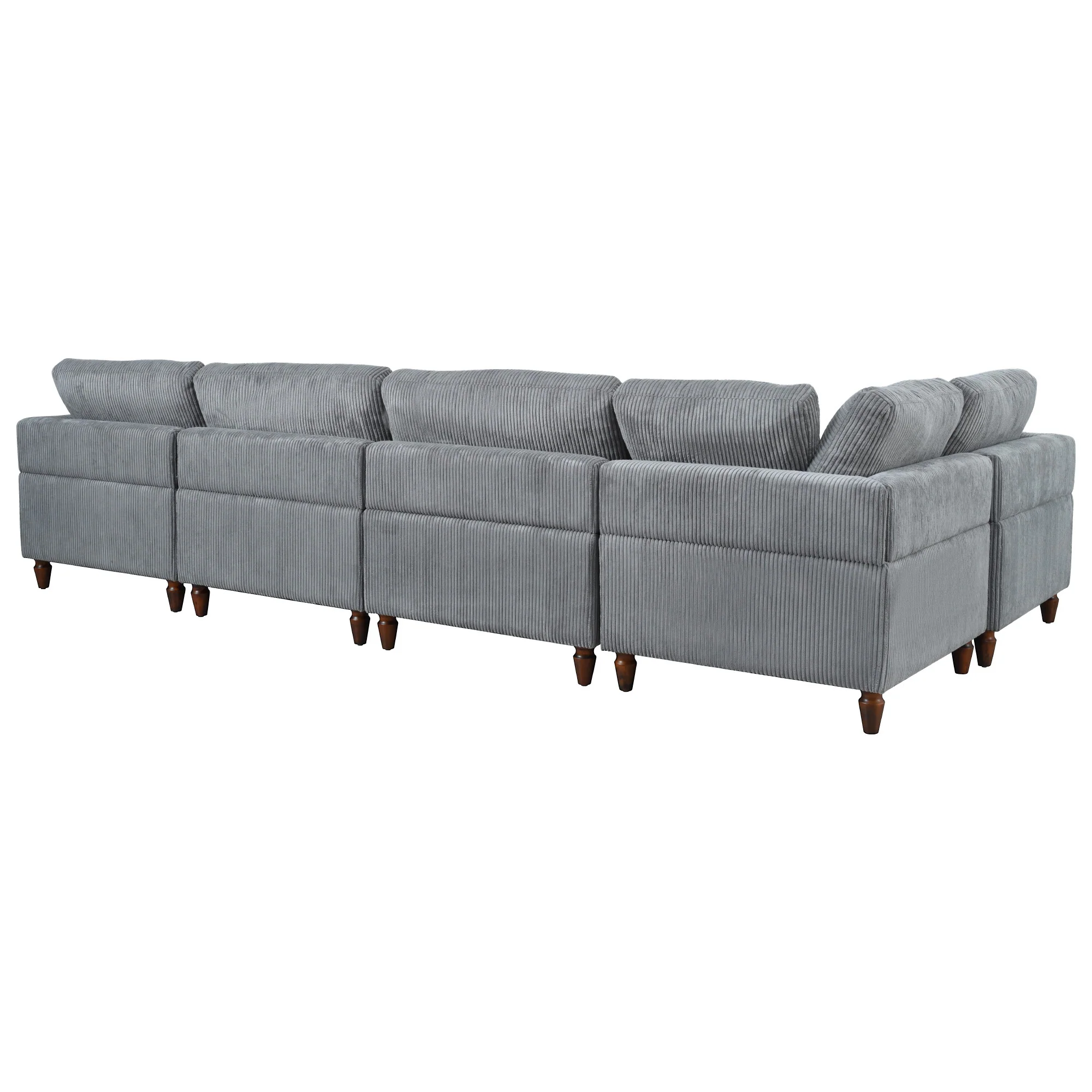 Walker Edison | Corduroy Modular Sectional Sofa with Ottoman