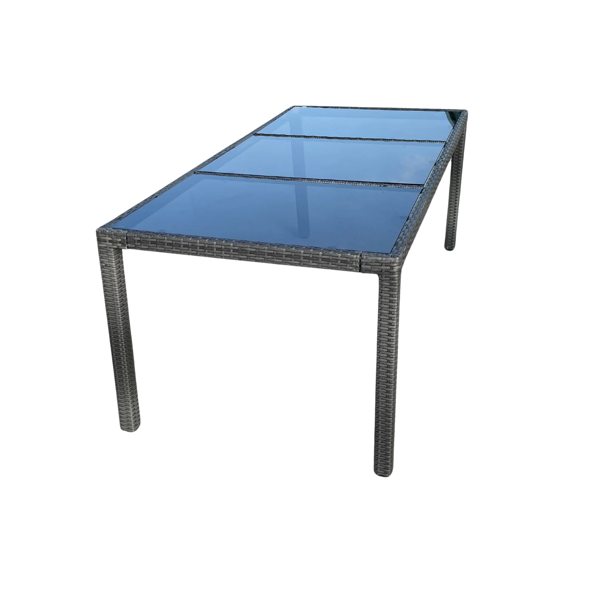 Walker Edison | 9 piece Outdoor Patio Wicker Dining Set with Glass Top