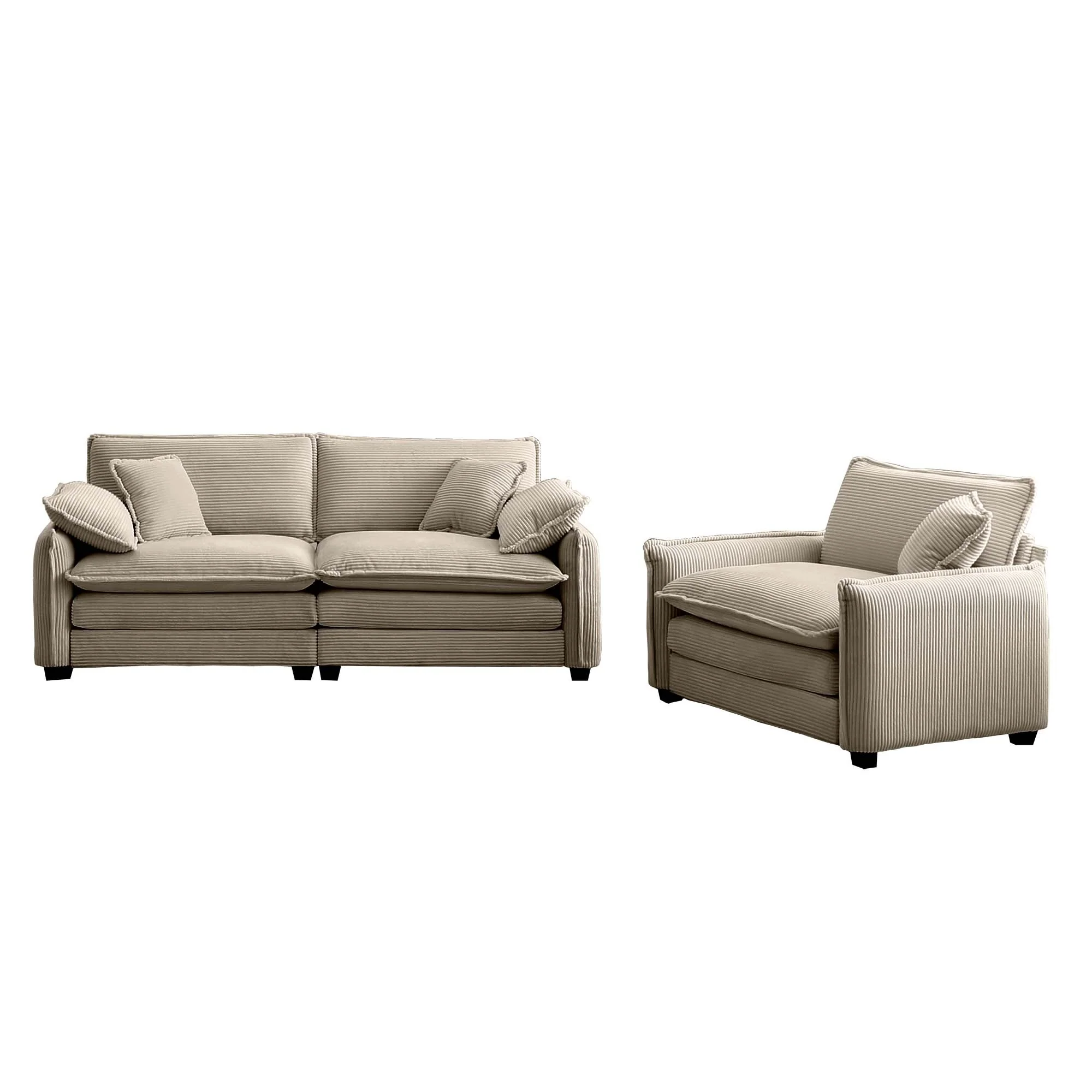 Walker Edison | Cloud Deep Seat Loveseat Sofa Set