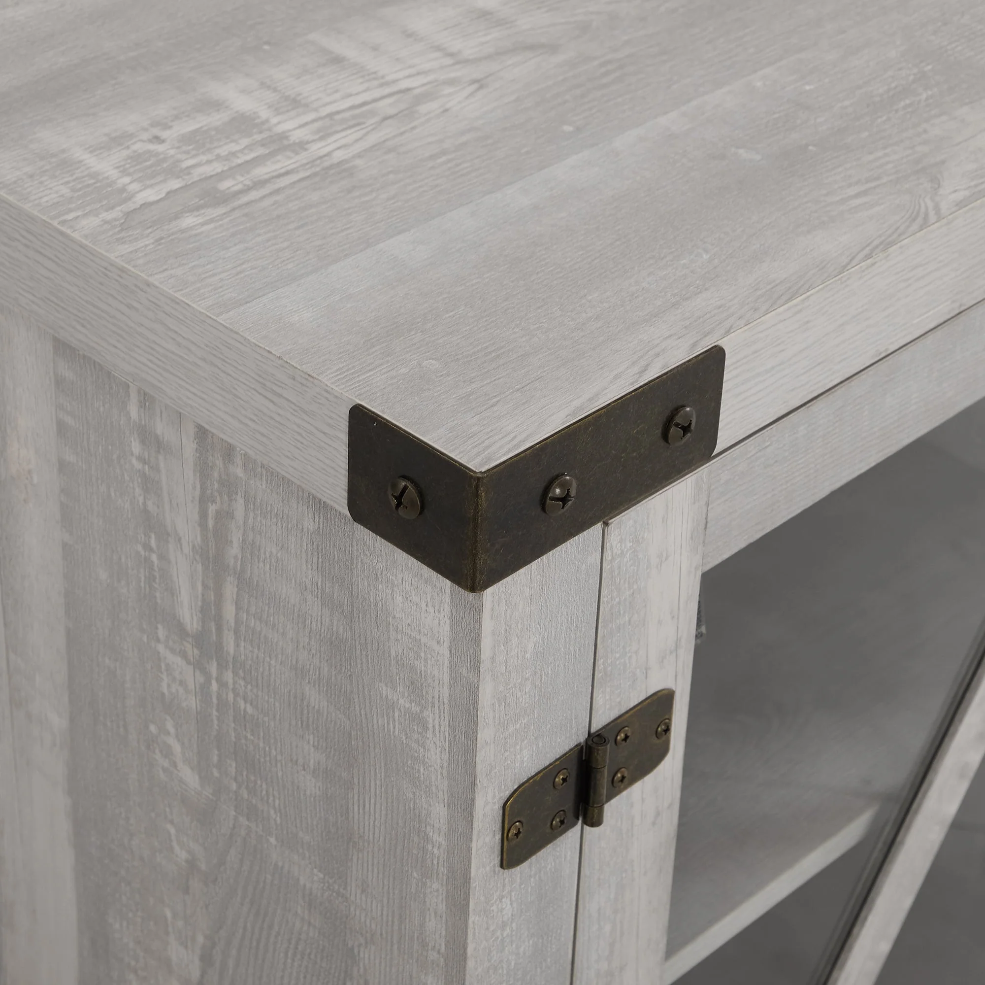 Farmhouse Barn Door 58 Glass Door TV Stand