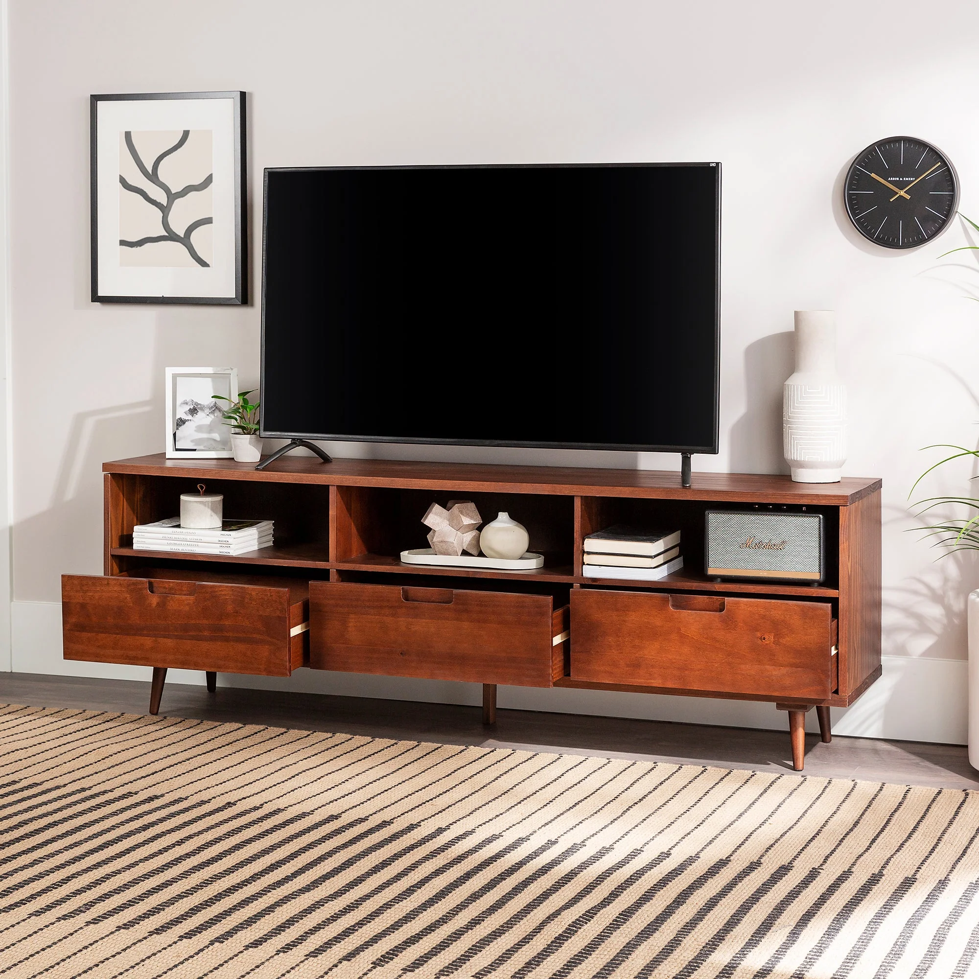 Sloane 70 3 Drawer Solid Wood TV Stand