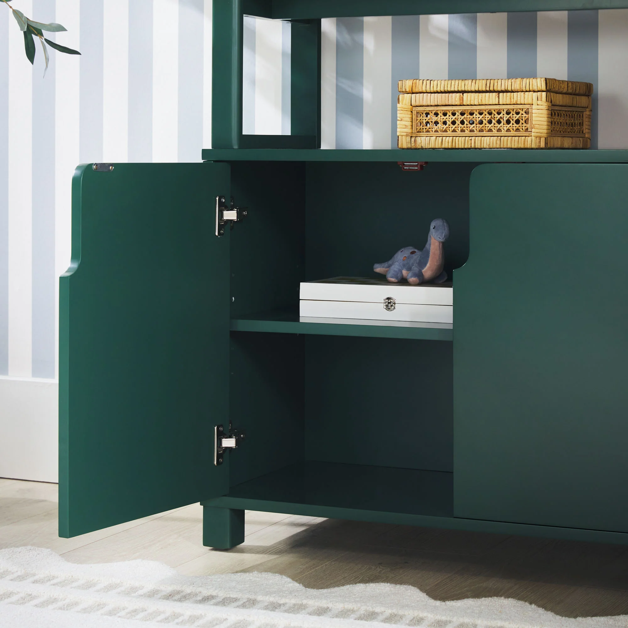 Zoey Modern Arched Wood Cabinet Storage Bookcase