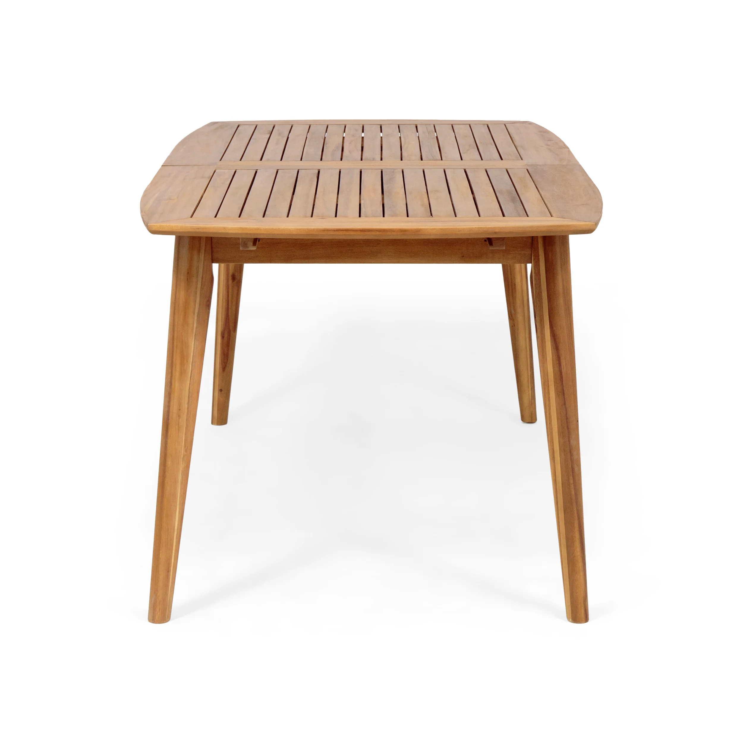 Walker Edison | Acacia Wood Expandable Outdoor Dining Set with Chair Set of 6