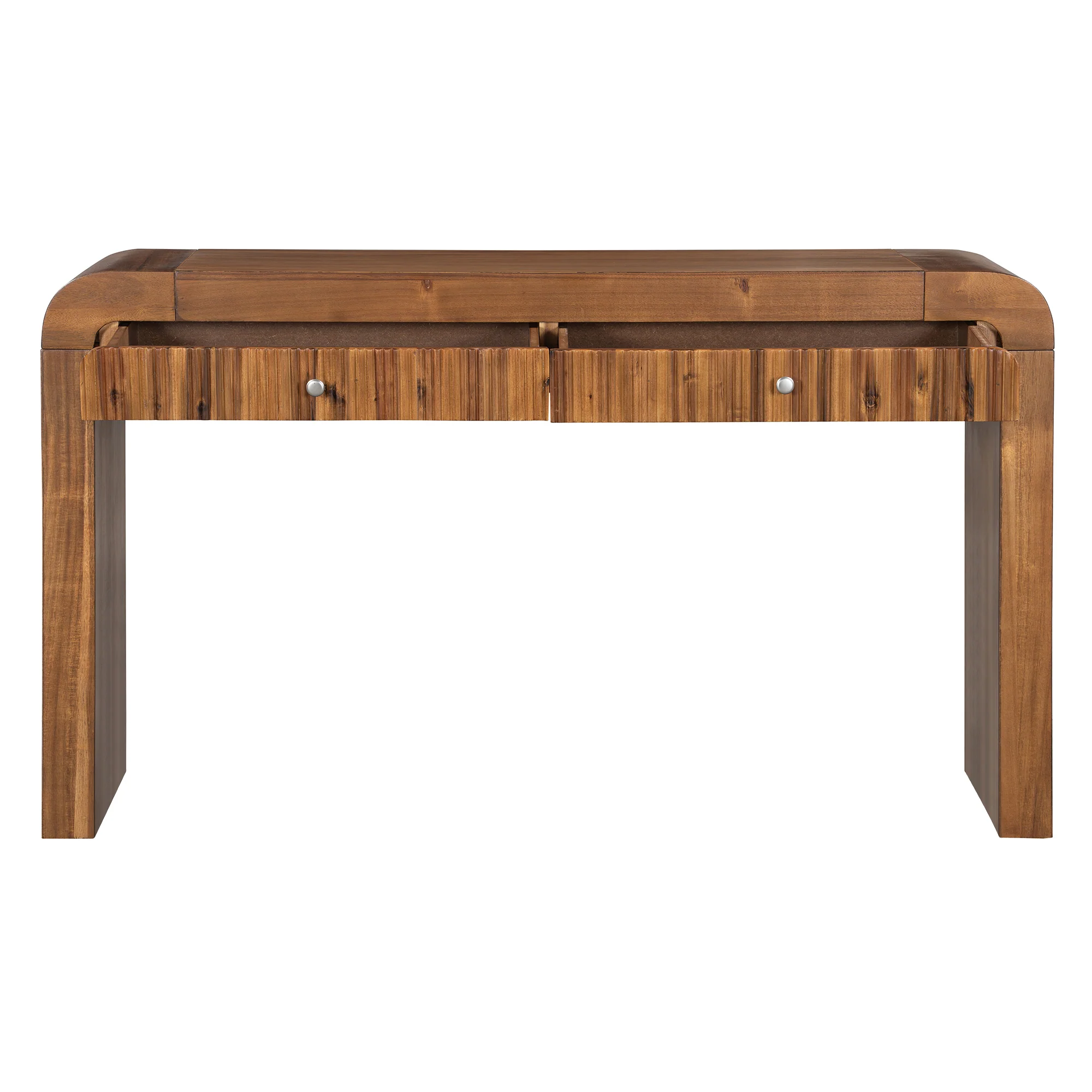 Walker Edison | Entryway Fluted Curve Design Console/Desk Table with Drawers