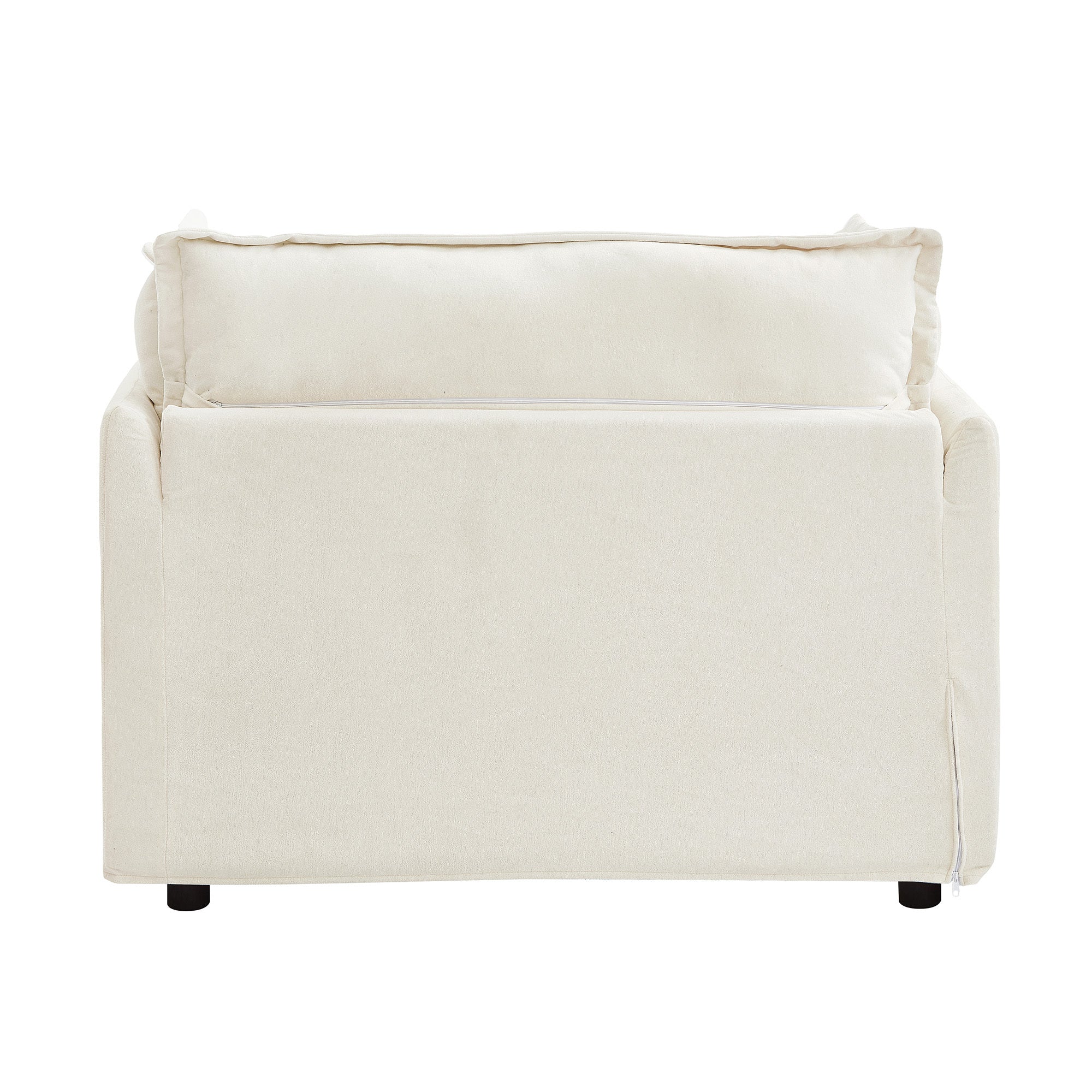 Walker Edison | Cozy Modern Chenille Armchair with Ottoman