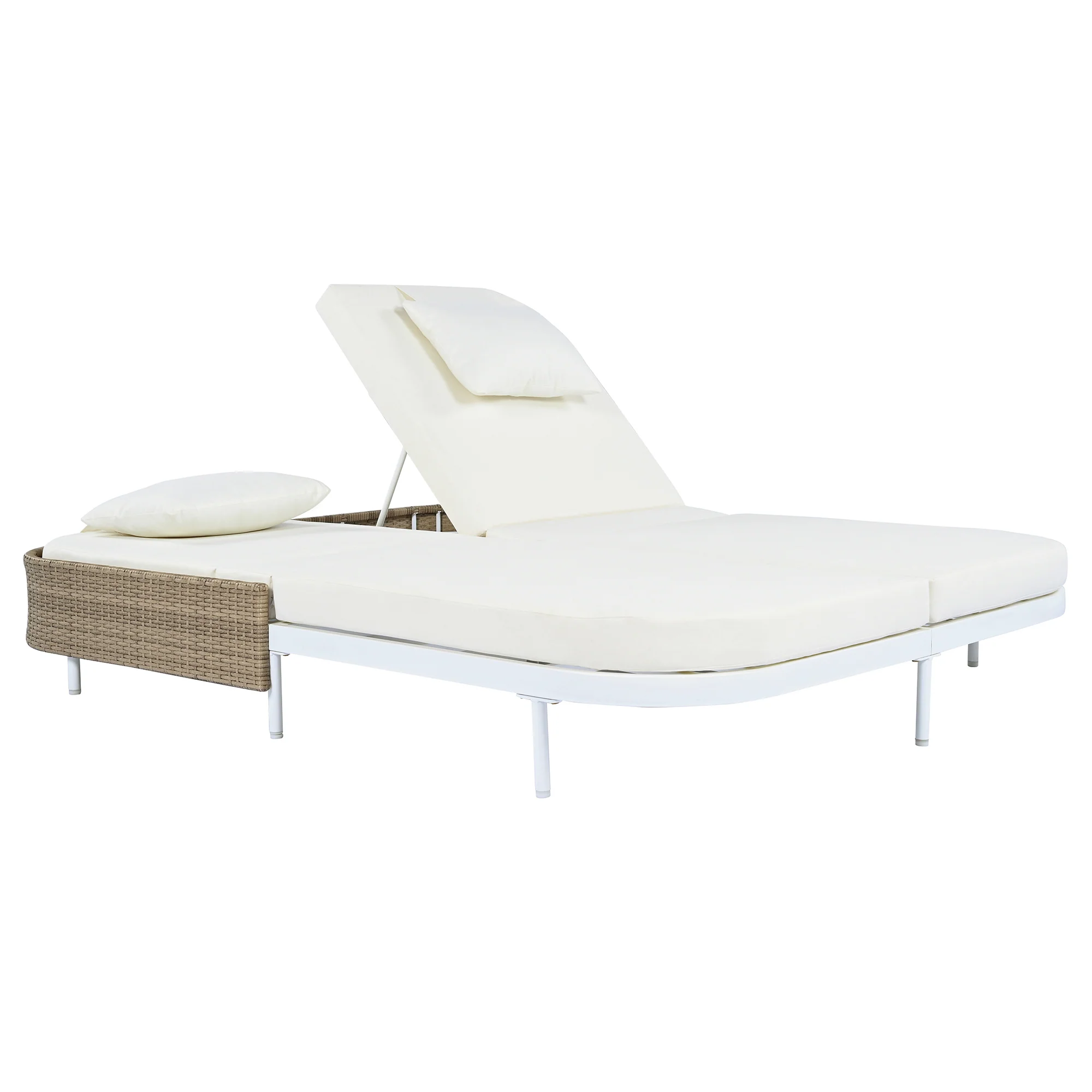 Walker Edison | Minimalist Outdoor Patio Rattan Adjustable Daybed