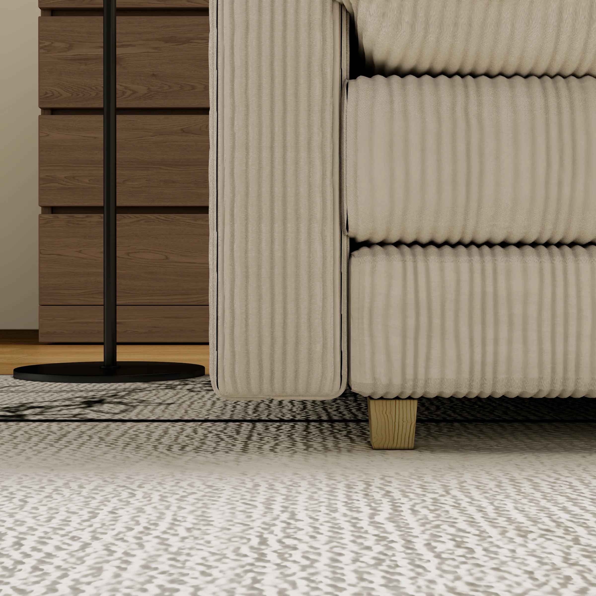 Walker Edison | Modular Deep Seat Corduroy Sectional Sofa