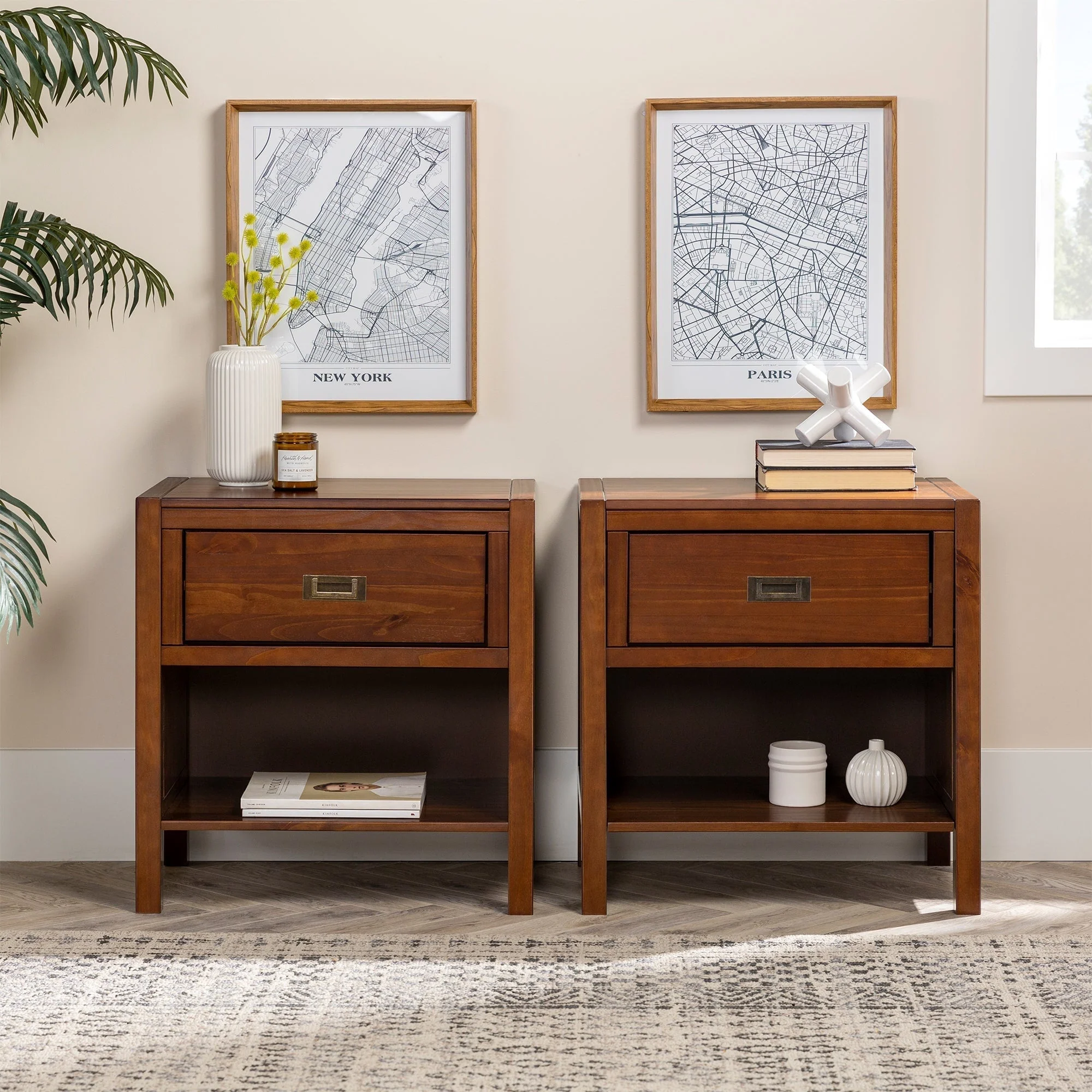 Lydia Solid Wood Modern Contemporary Nightstand