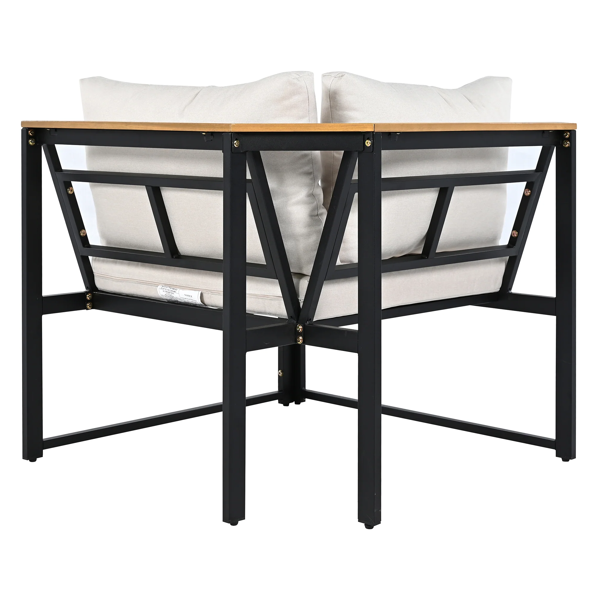 Walker Edison | 4 Pieces Outdoor Patio Sofa Sectional Set with Coffee and Side Tables